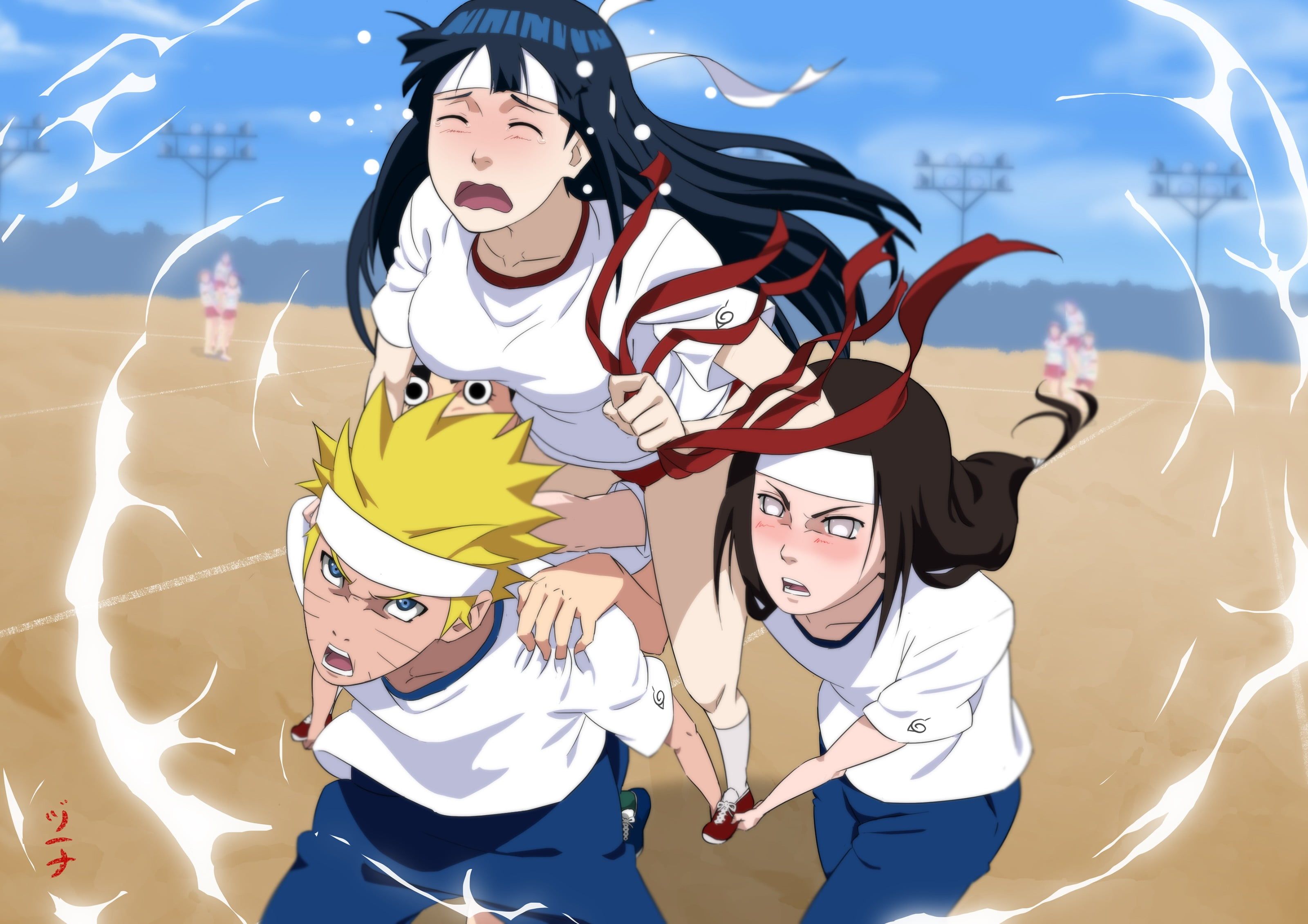 Neji Hyūga, Hinata Hyūga, Naruto, Naruto Uzumaki, Anime wallpaper
