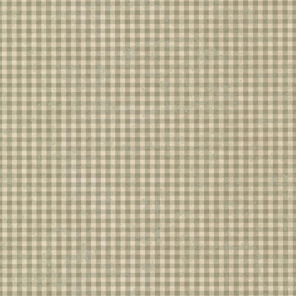 Chesapeake Greer Sage Gingham Check Paper Strippable Roll Wallpaper (Covers 56.4 sq. ft.)-CTR44016 Home Depot