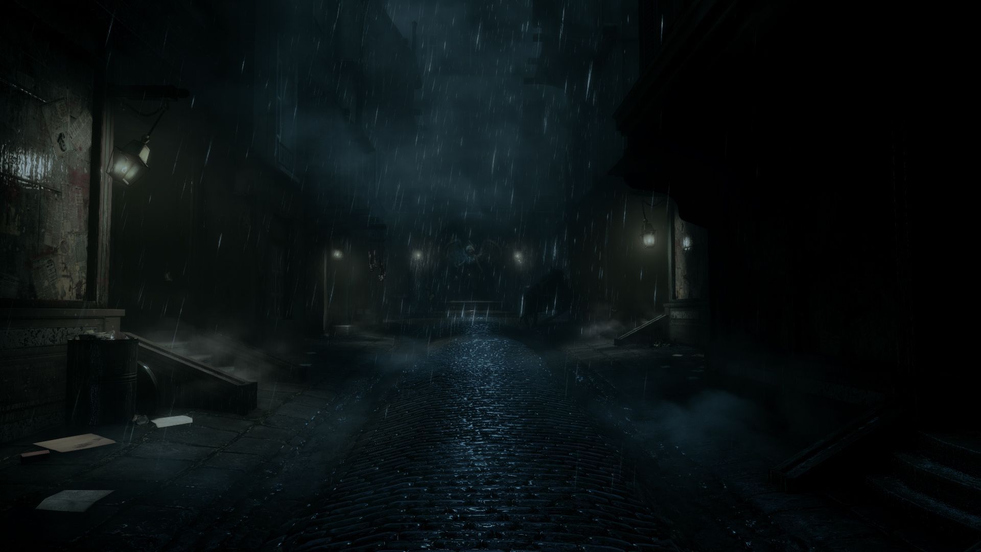 Dark Rain Street Wallpaper