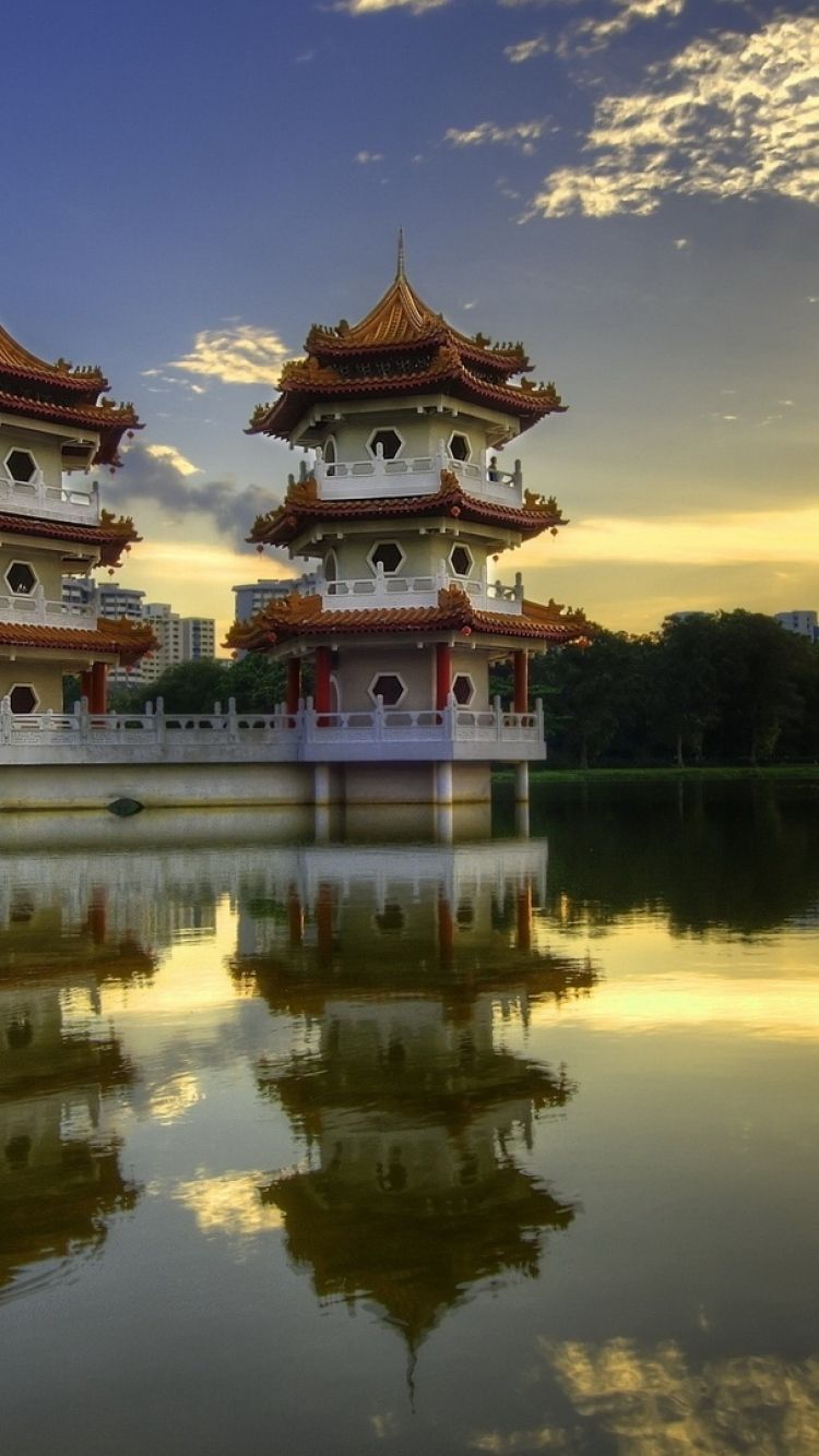 ScreenBeauty. china, pagodas, lake
