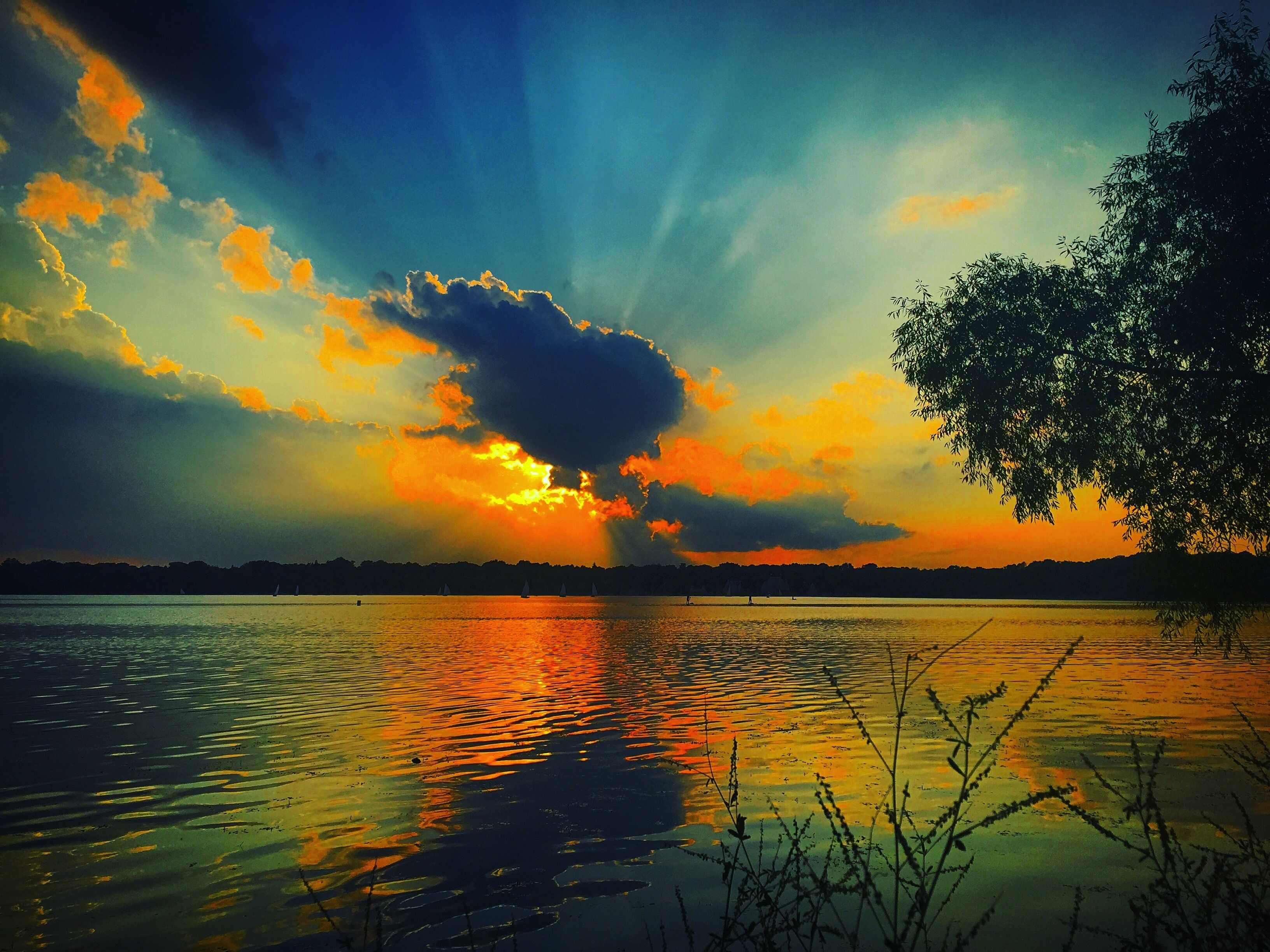 Summer Lake Sunset Wallpaper