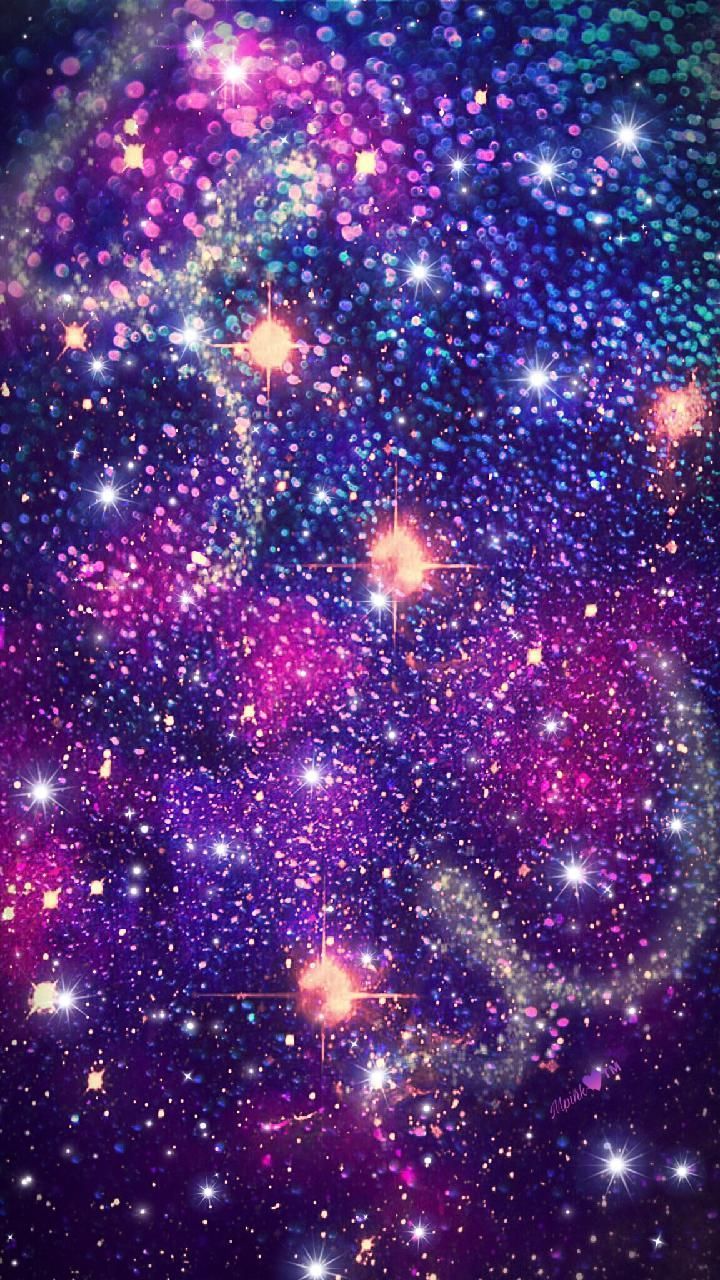 Purple Galaxy Wallpaper #androidwallpaper #iphonewallpaper #wallpaper #galaxy #sparkle #glitter #lockscreen #pretty #love #cute #girly. Gambar, Seni, Seni animasi