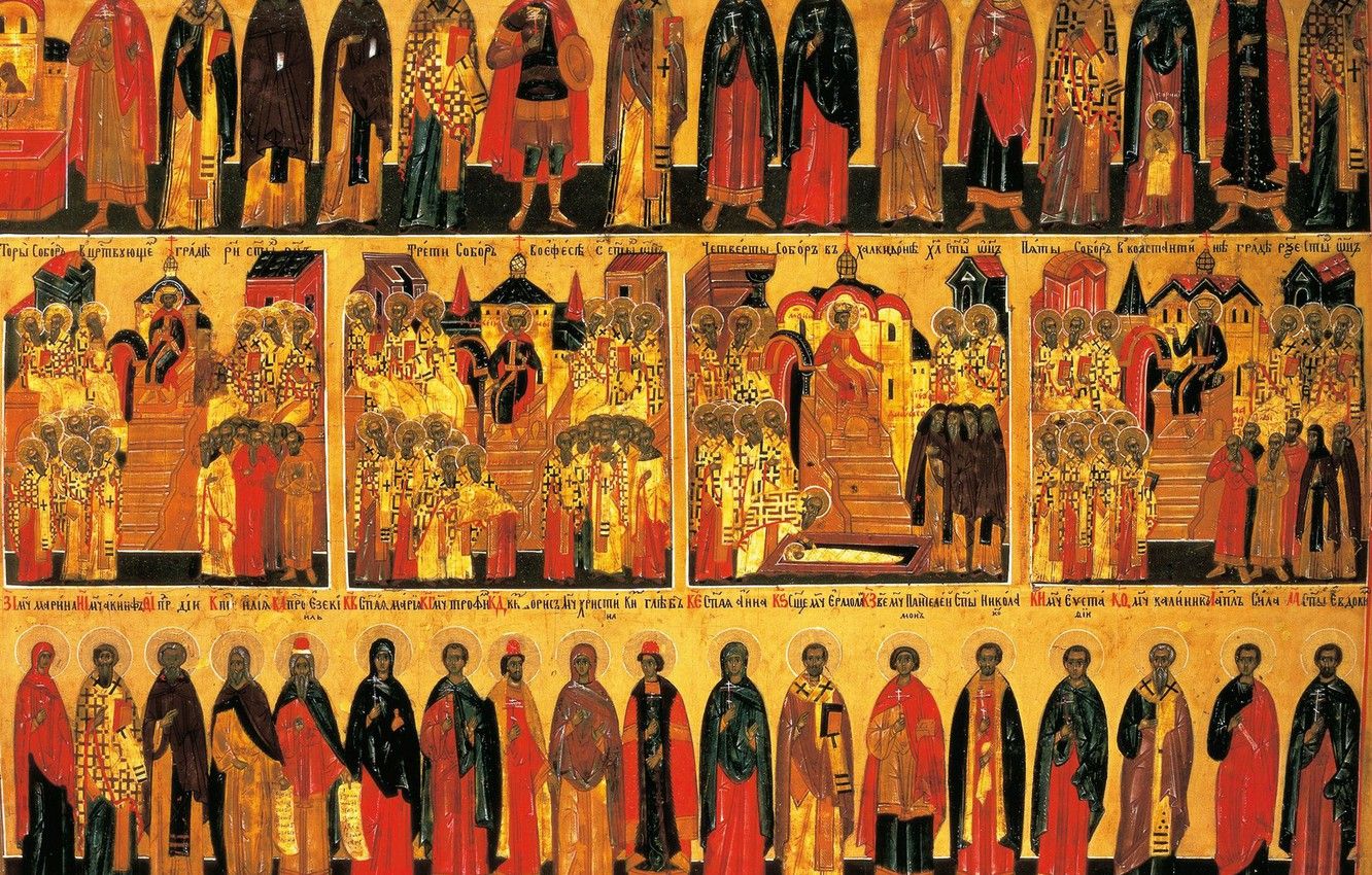 Wallpaper religion, icon, Orthodoxy, The Seven Ecumenical Councils image for desktop, section живопись