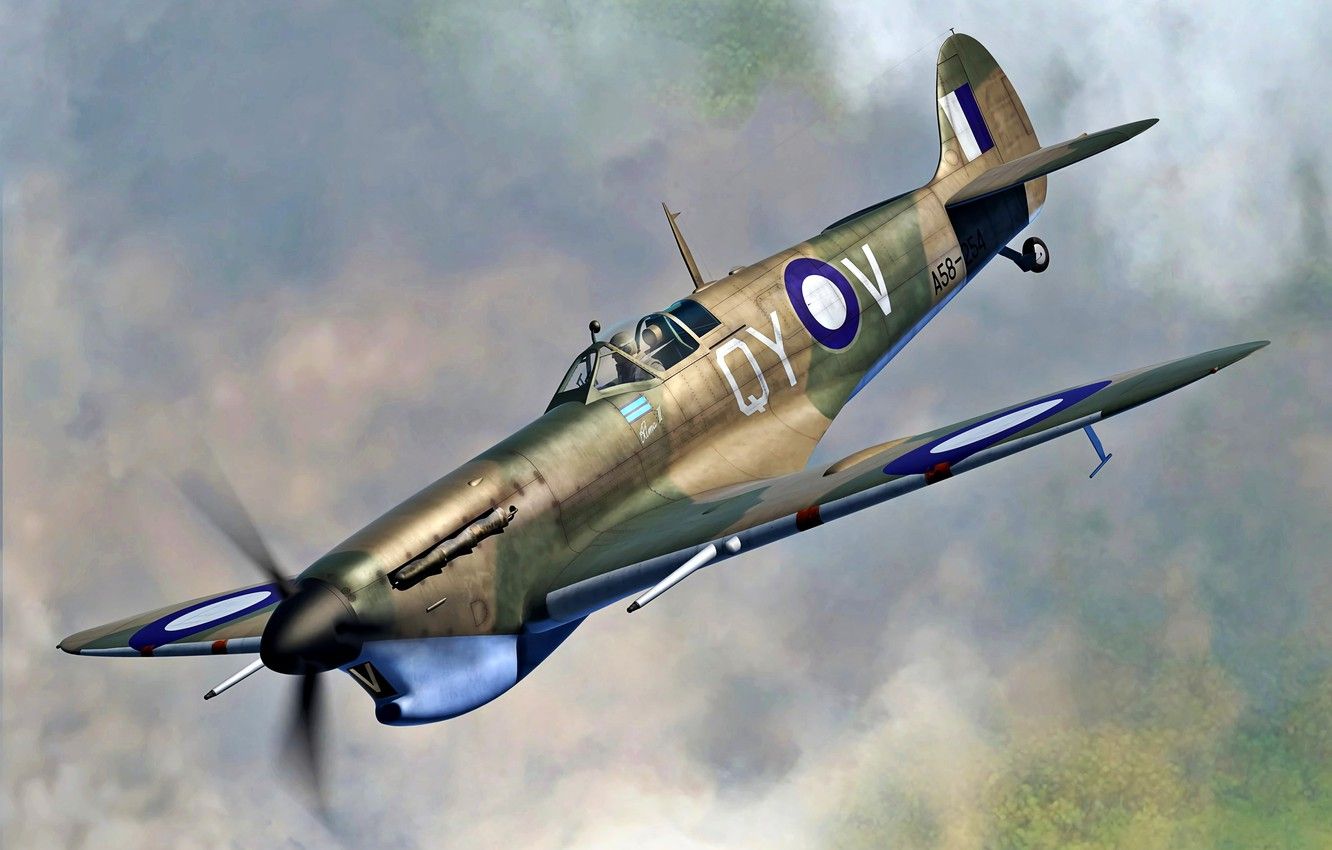 Wallpaper Fighter, Supermarine Spitfire, RAAF, Spitfire Mk.Vc Trop, Spitfire Mk.V Image For Desktop, Section авиация
