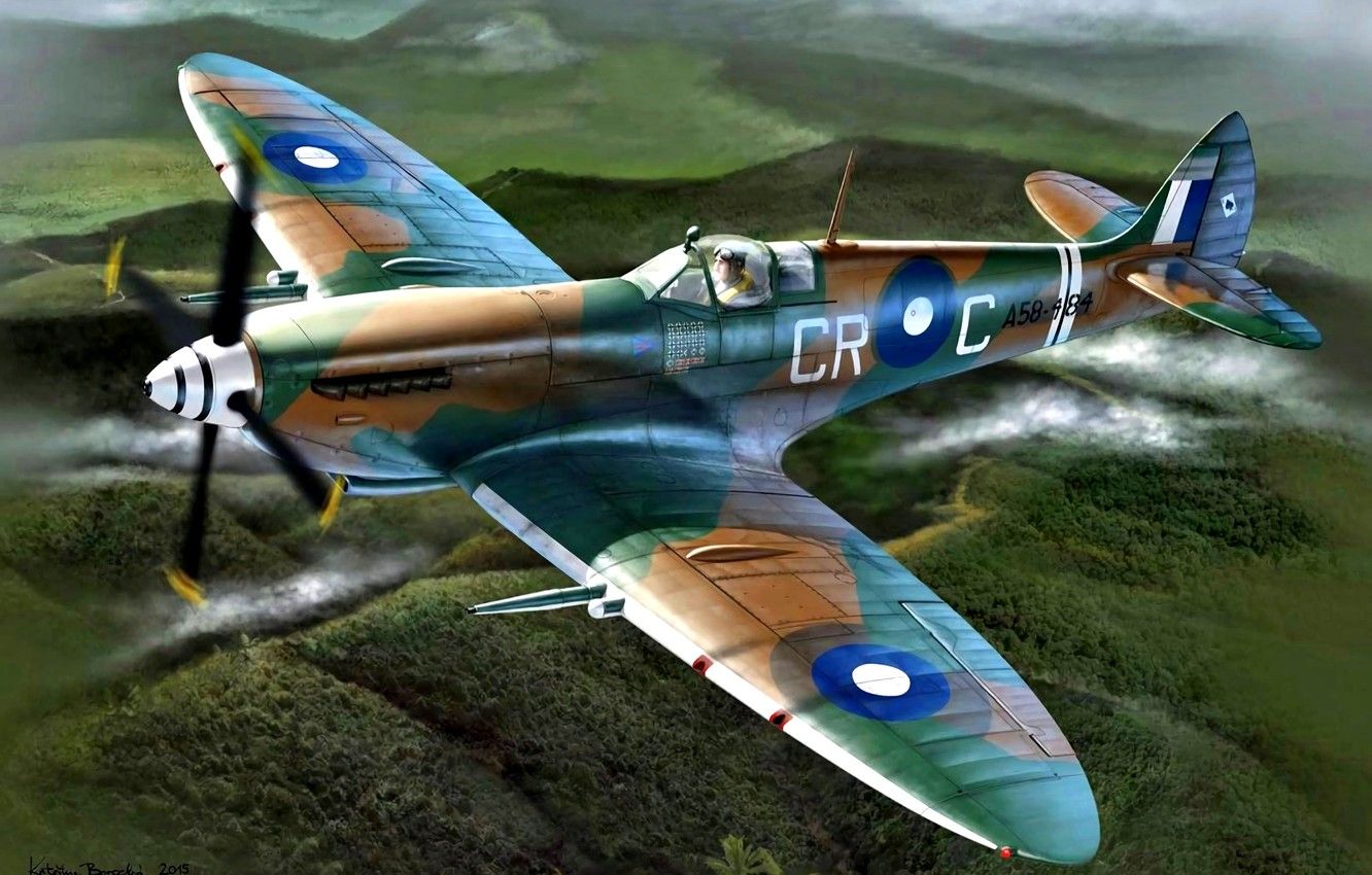 Wallpaper WWII, RAAF, Clive Caldwell, Spitfire Mk VIII, ''Killer'' image for desktop, section авиация
