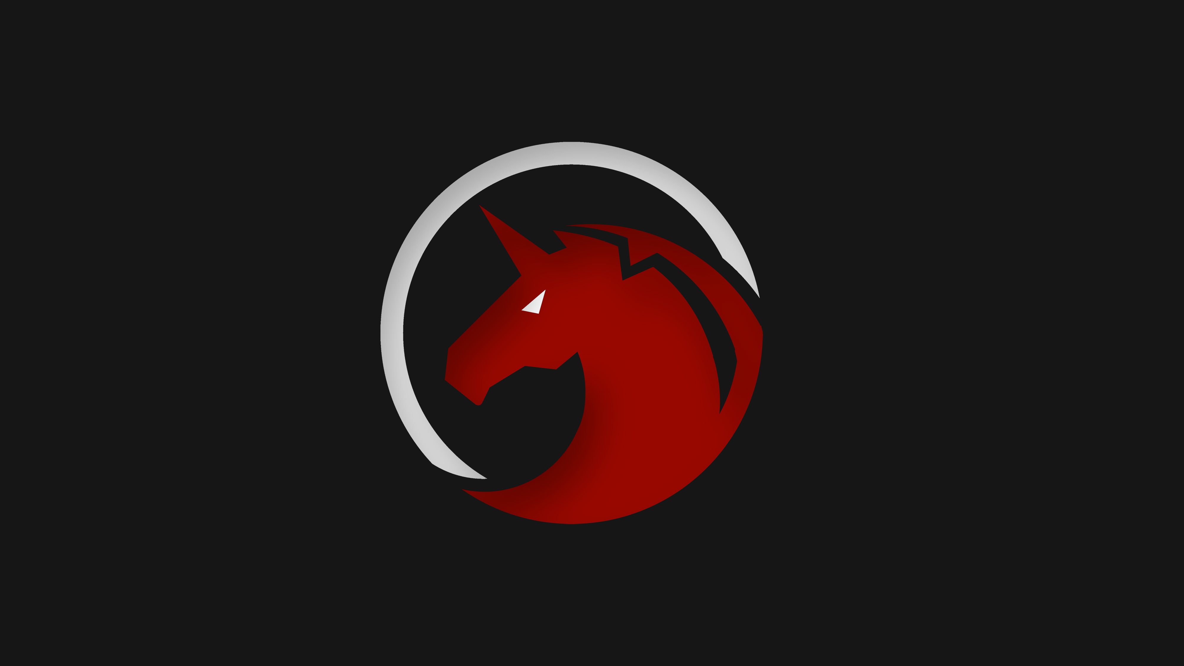 Red Unicorn Logo 4k, HD Logo, 4k Wallpaper, Image, Background, Photo and Picture