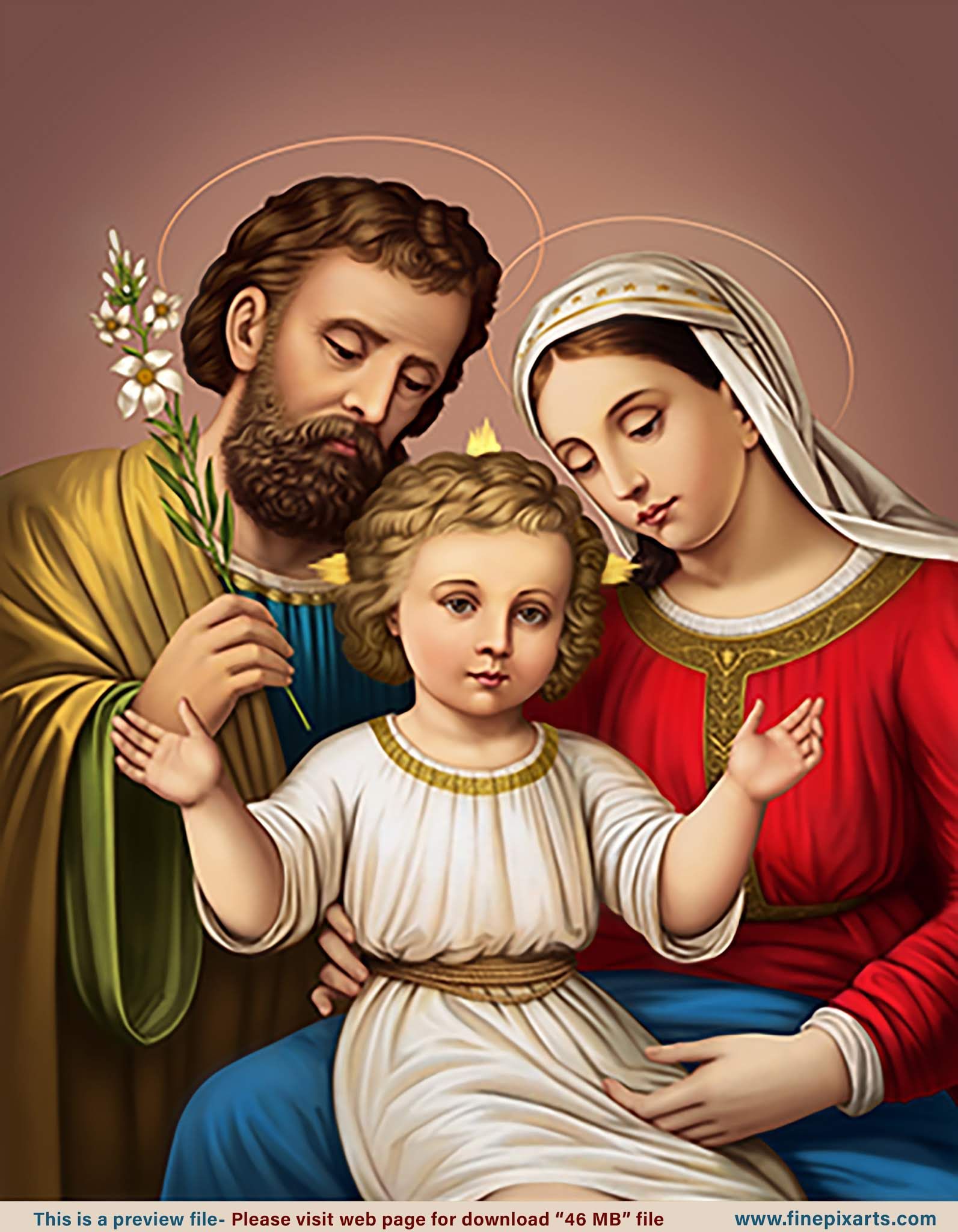HOLY FAMILY PEACH COLOUR 46 MB. Jesus and mary picture, Mother mary picture, Mother mary image