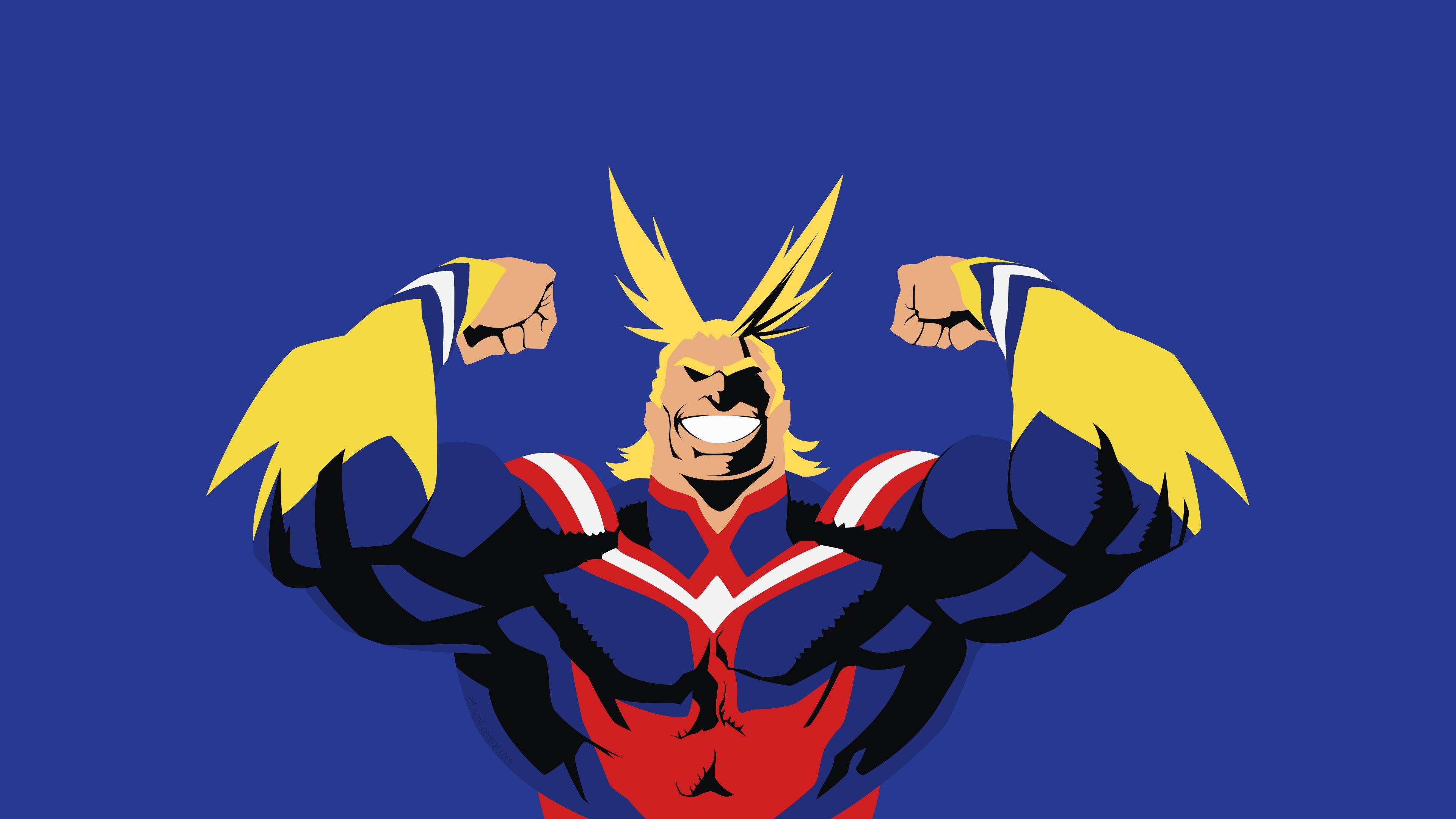 Download Anime boy, All Might, minimal, artwork wallpaper, 3840x2160, 4K UHD 16:9, Widescreen