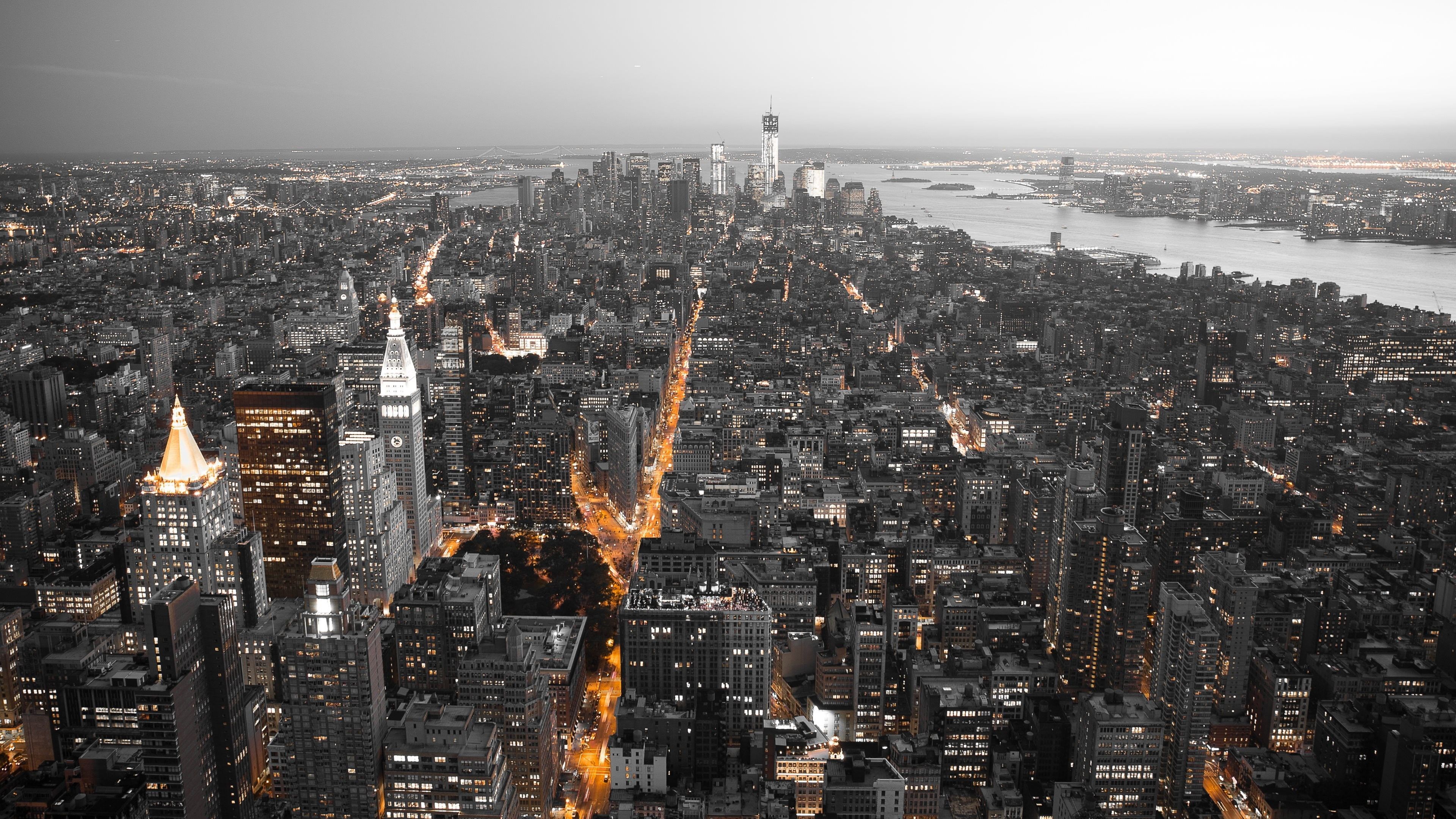 black #cityscape #orange New York City #white K #wallpaper #hdwallpaper # desktop. Panorama city, American cities, New york city buildings
