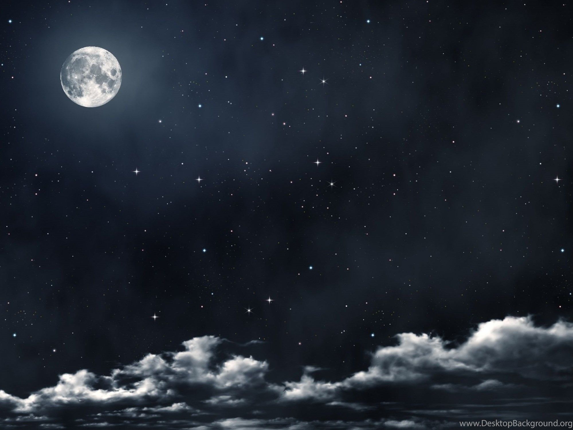 Good Night Picture With Beautiful Full Moon HD Wallpaper Desktop Background