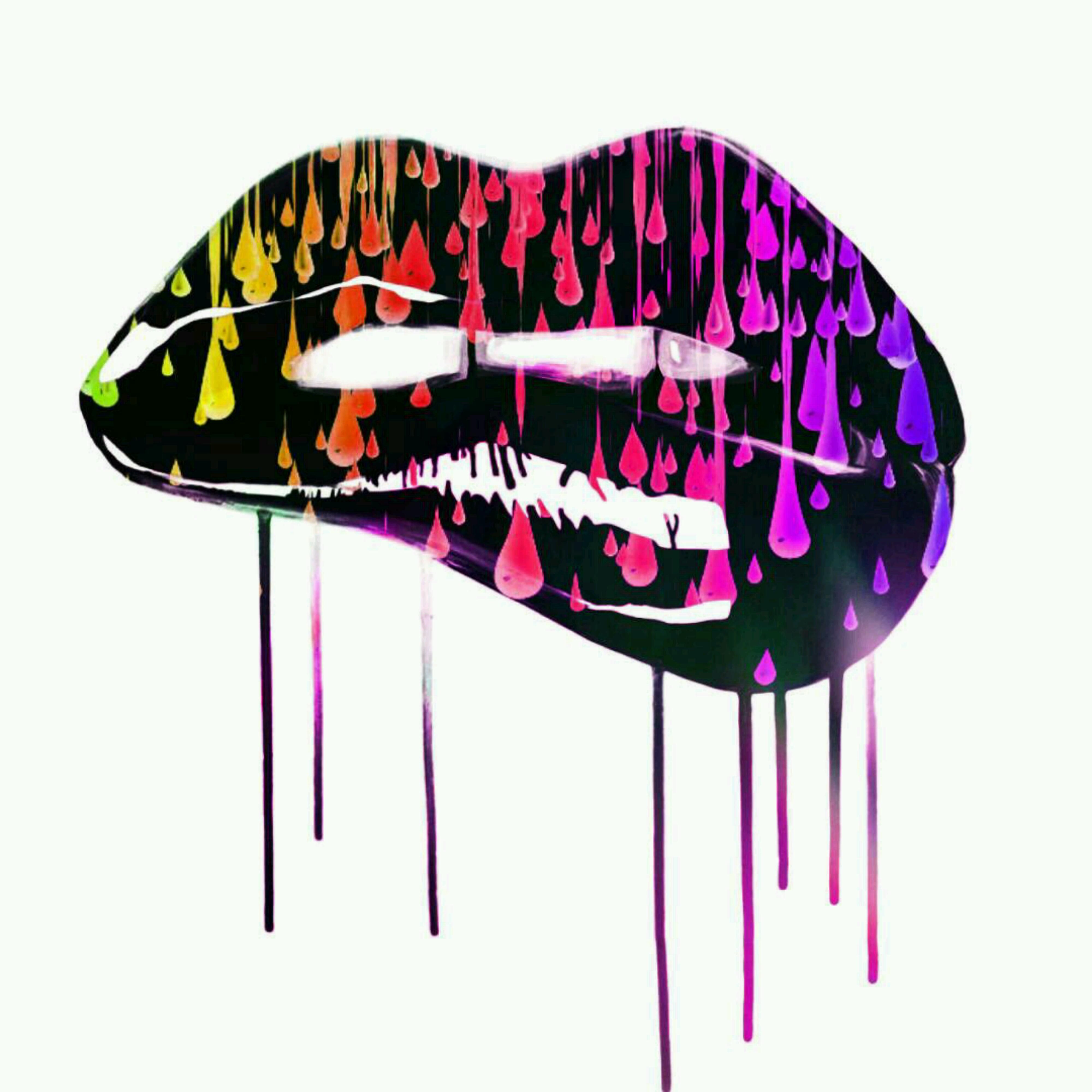 Rainbow Drip Lips. Lip wallpaper, Lip logo, Illustration art