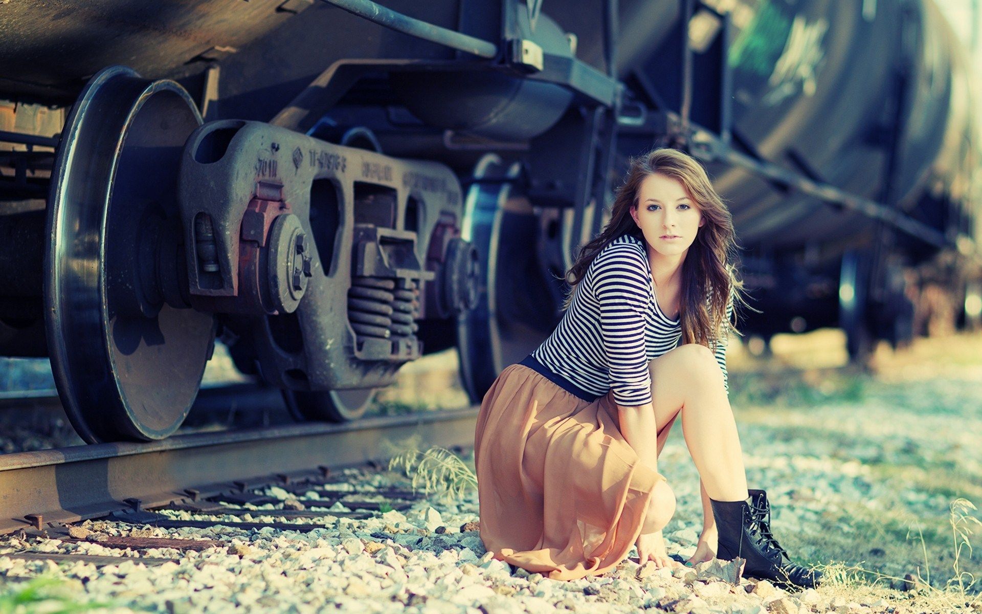 Beautiful Girl Train Photo