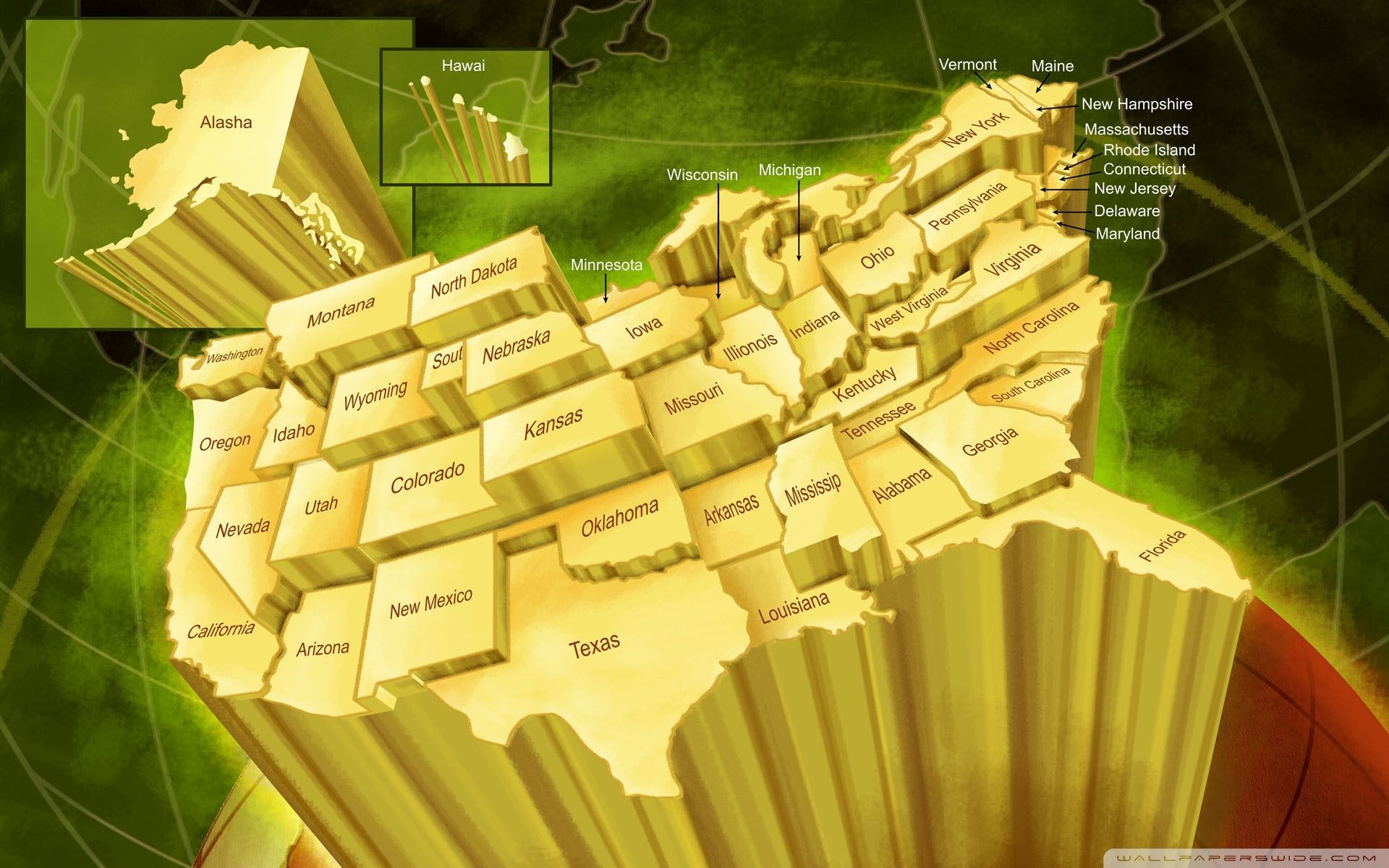 USA Map Wallpaper