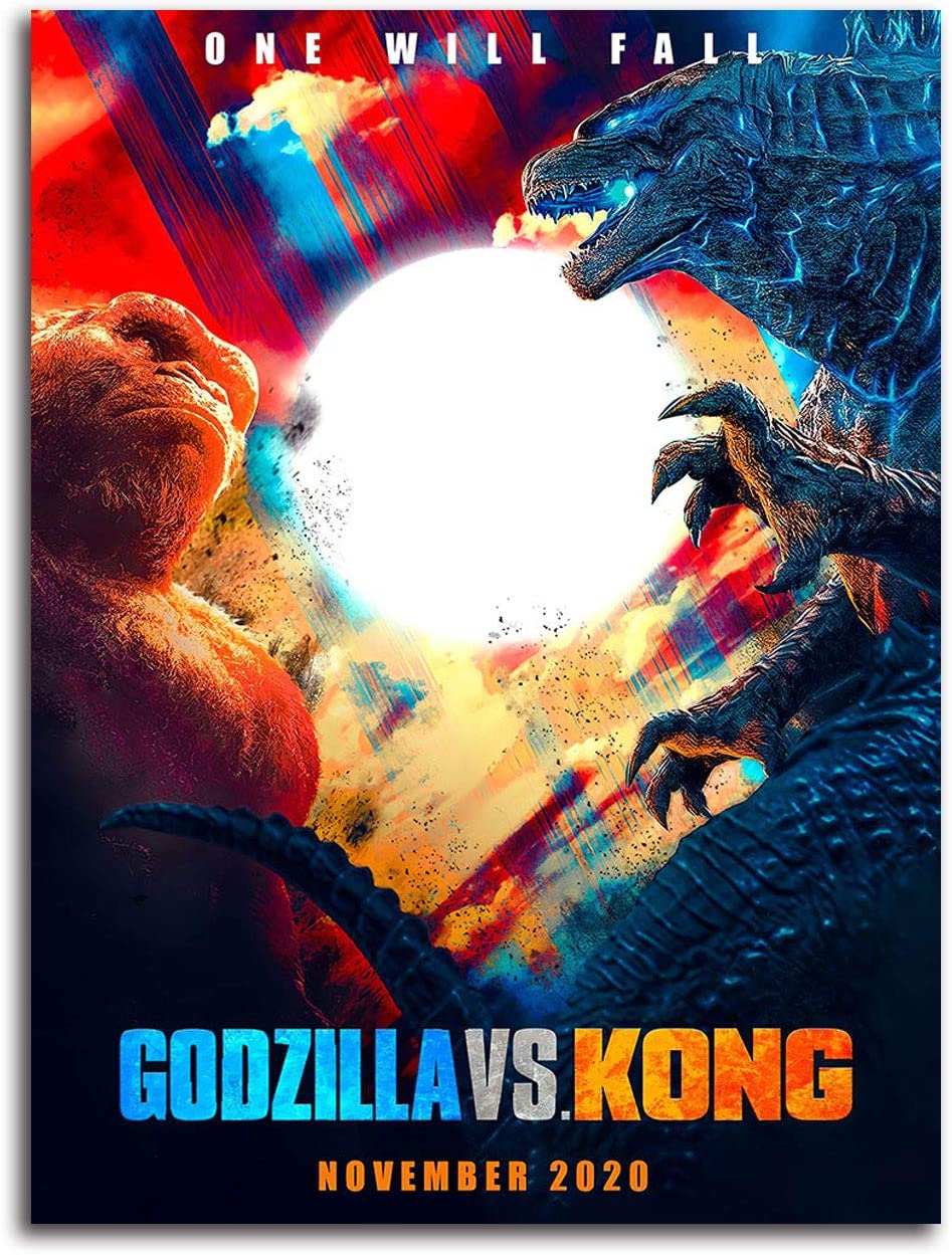 ARYAGO Godzilla Vs Kong Canvas Prints Wall Decor 24 X 36 Movie Poster King Of The Monsters Art Prints Home Decor, Unframed Frameable: Everything Else