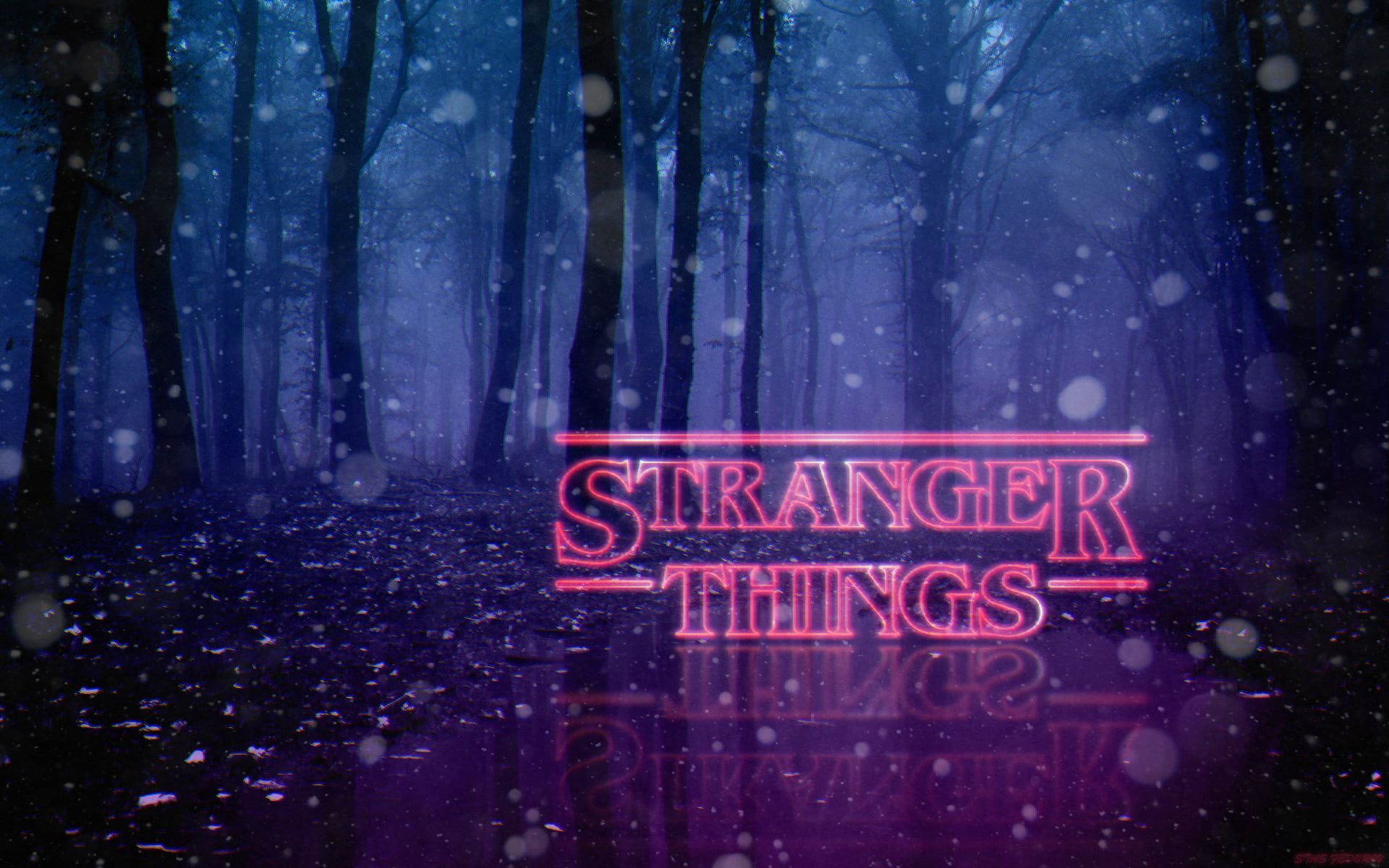 HD wallpaper: Stranger Things digital wallpaper, neon, forest, 1980s, Photohop. Stranger things wallpaper, Stranger things aesthetic, Stranger things