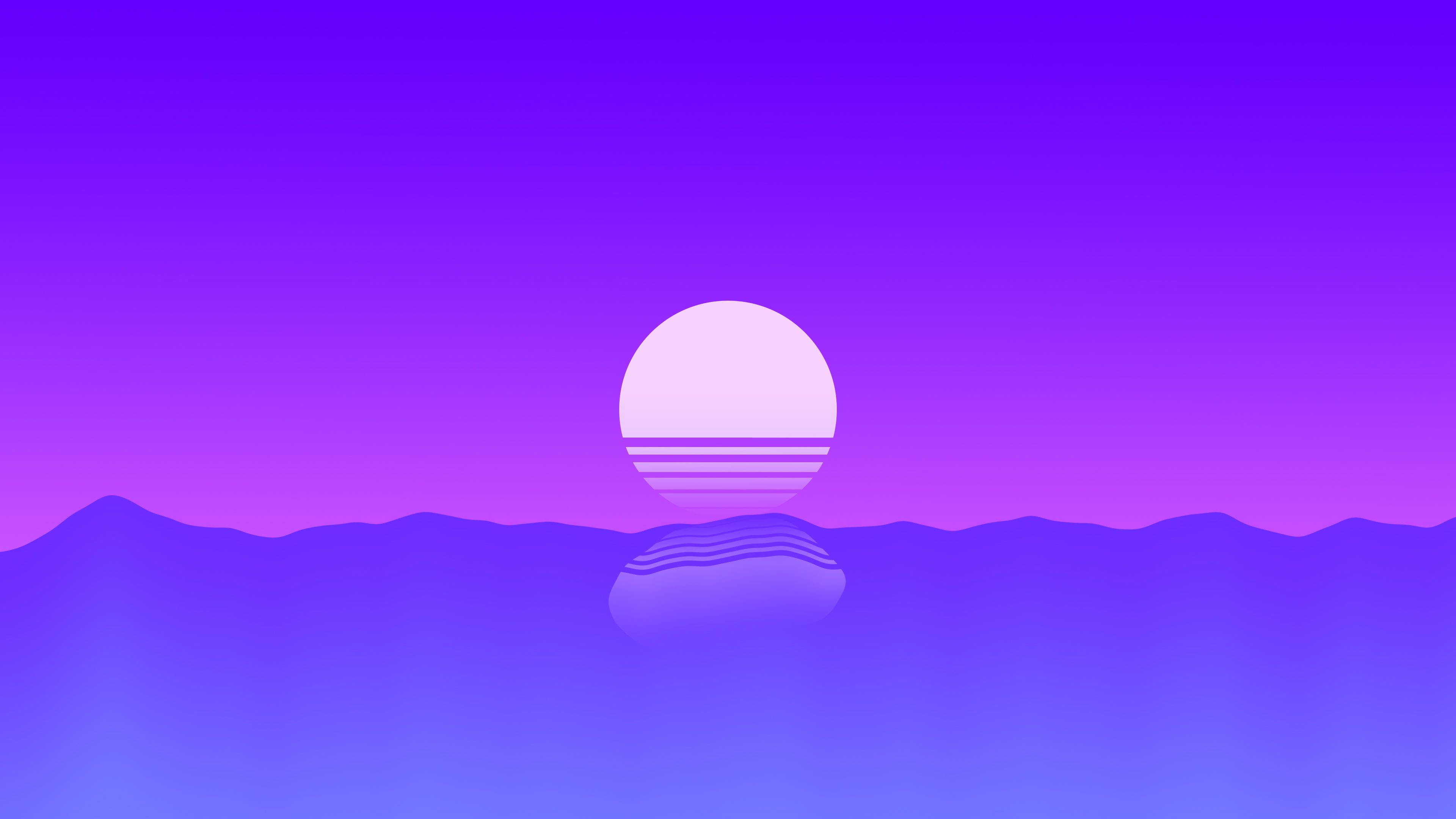 Artistic Retro Wave #Minimalist #Sea #Sunset K #wallpaper #hdwallpaper # desktop. Sunset wallpaper, Black and purple wallpaper, Purple sunset