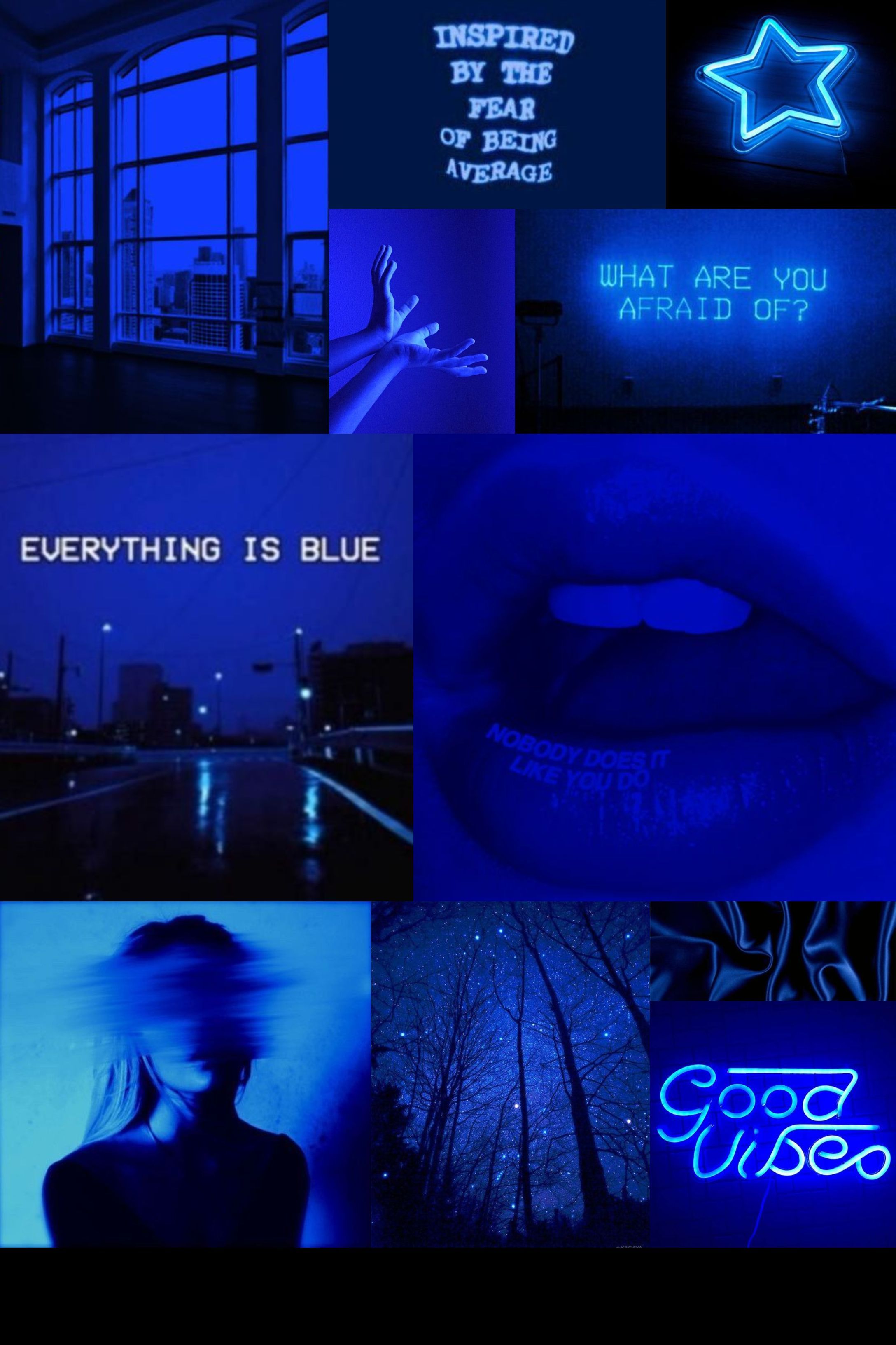 Blue mood board aesthetic collage wallpaper. Blue aesthetic dark, Dark blue wallpaper, Blue aesthetic