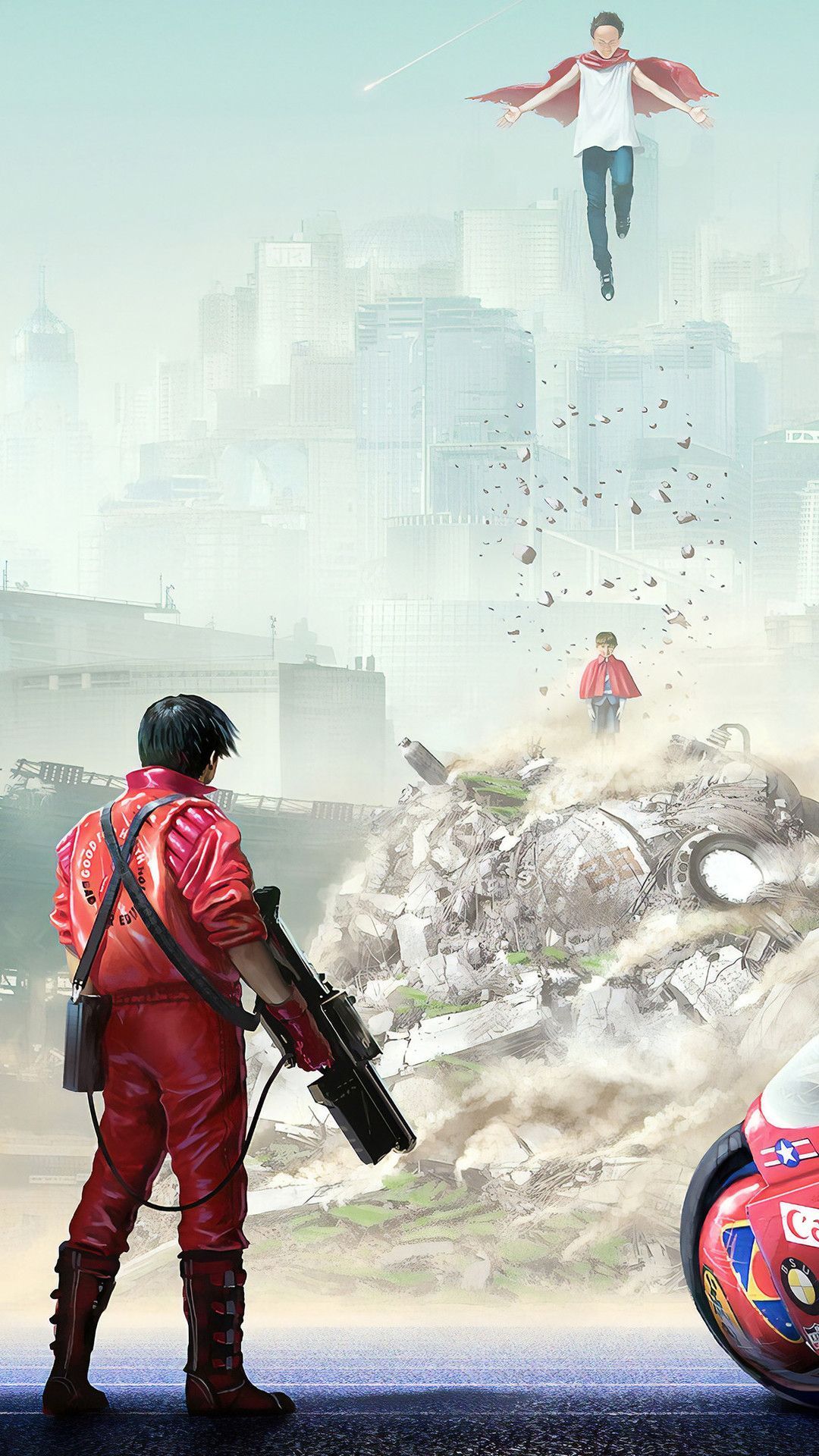 Scifi Biker 4k Mobile Wallpaper (iPhone, Android, Samsung, Pixel, Xiaomi). Akira, Mobile wallpaper, Sci fi wallpaper