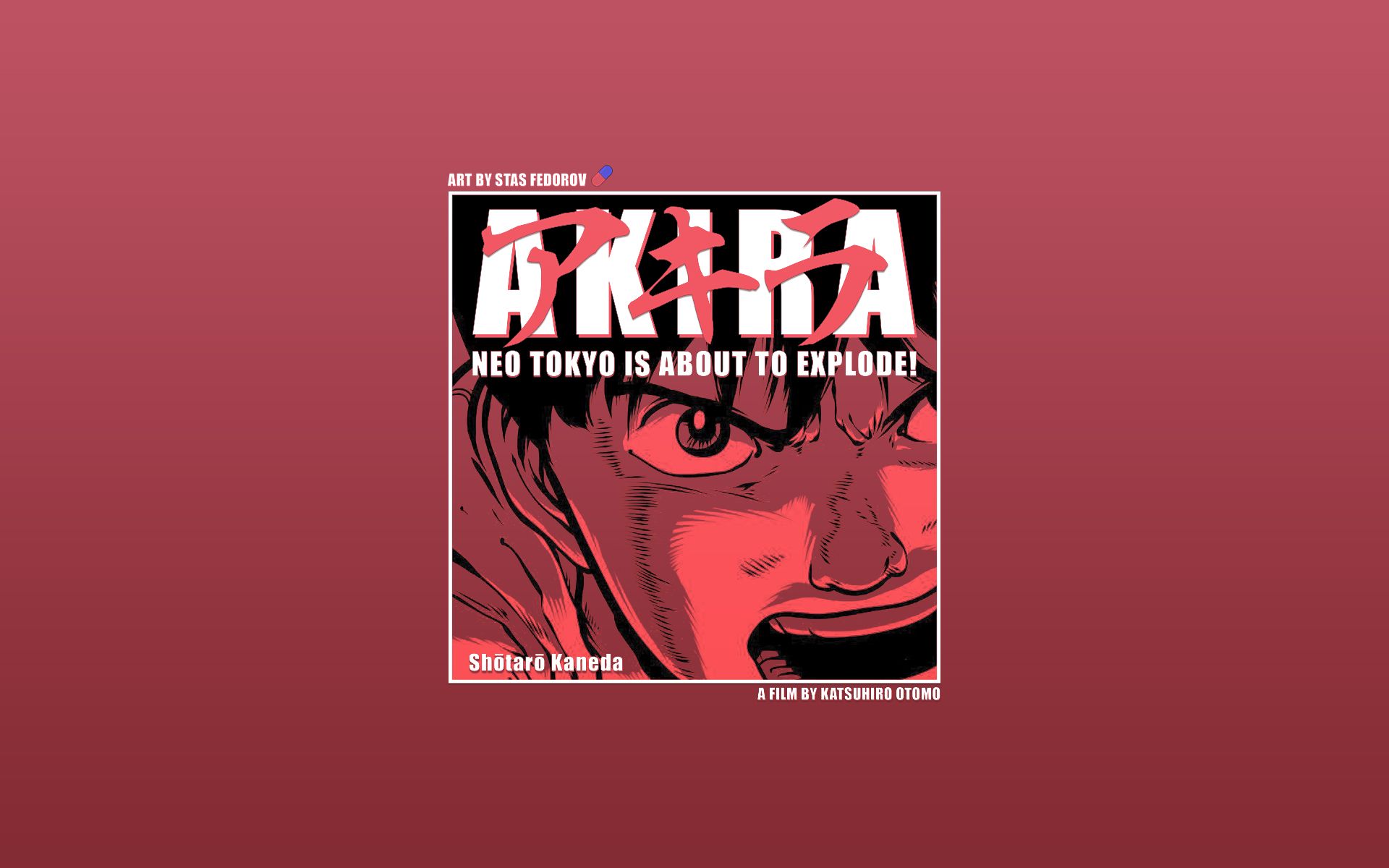 Akira Anime Katsuhiro Otomo Kaneda Photohop Comic Art Illustration Typography 1980s Wallpaper:1920x1200