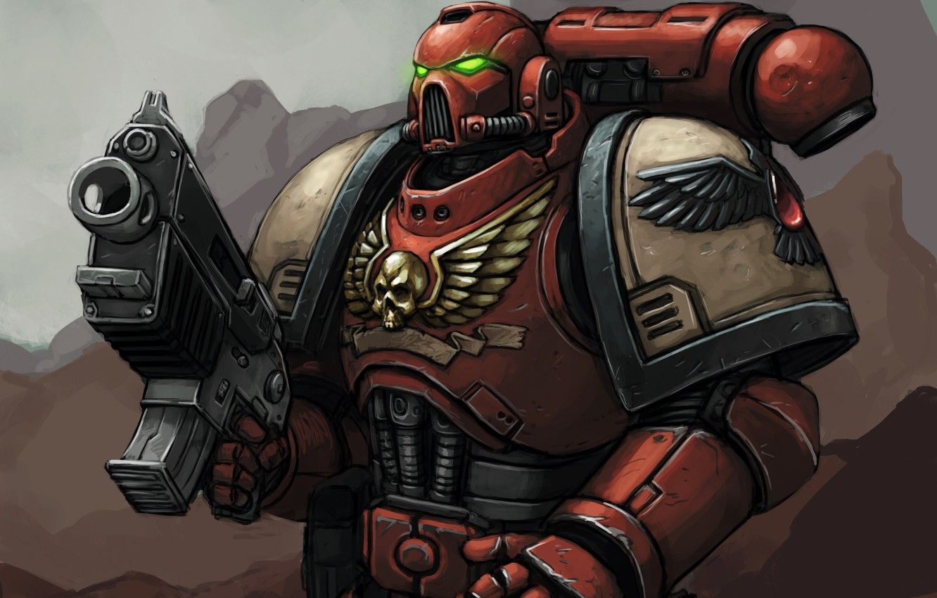 Wallpaper armor, Warhammer, art, warhammer40k, Blood Raven, dawn of war image for desktop, section игры
