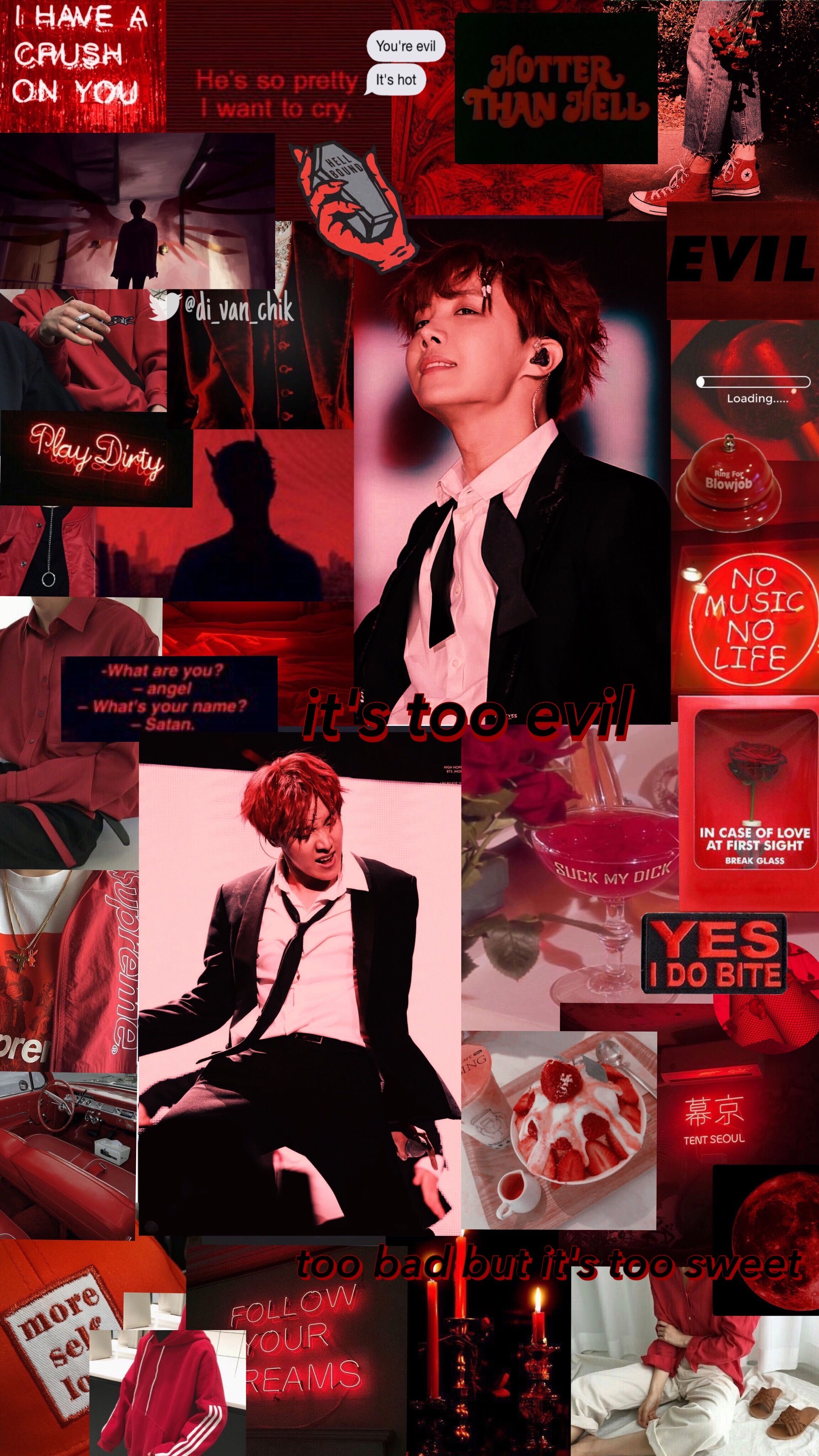 evil hoseok in red aesthetic ✨. Hope wallpaper, Red aesthetic, Bts aesthetic wallpaper for phone