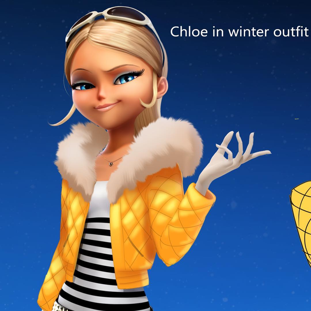 Chloé in winter outfit Ladybug Photo