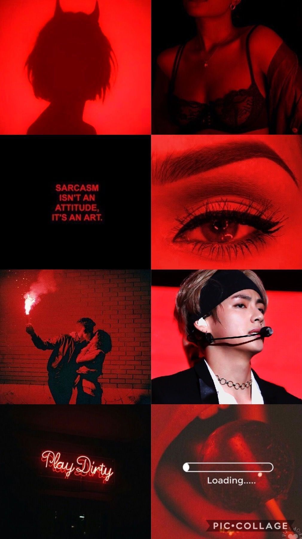 Aesthetic Black and Red BTS