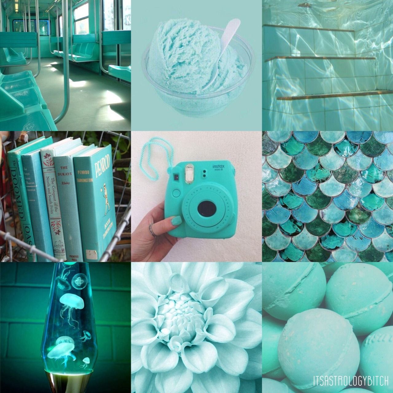 Pisces Color Aesthetic •Turquoise: A color full of wanderlust and dreams, living in an imaginary. Pisces color, Aesthetic collage, Aesthetic colors