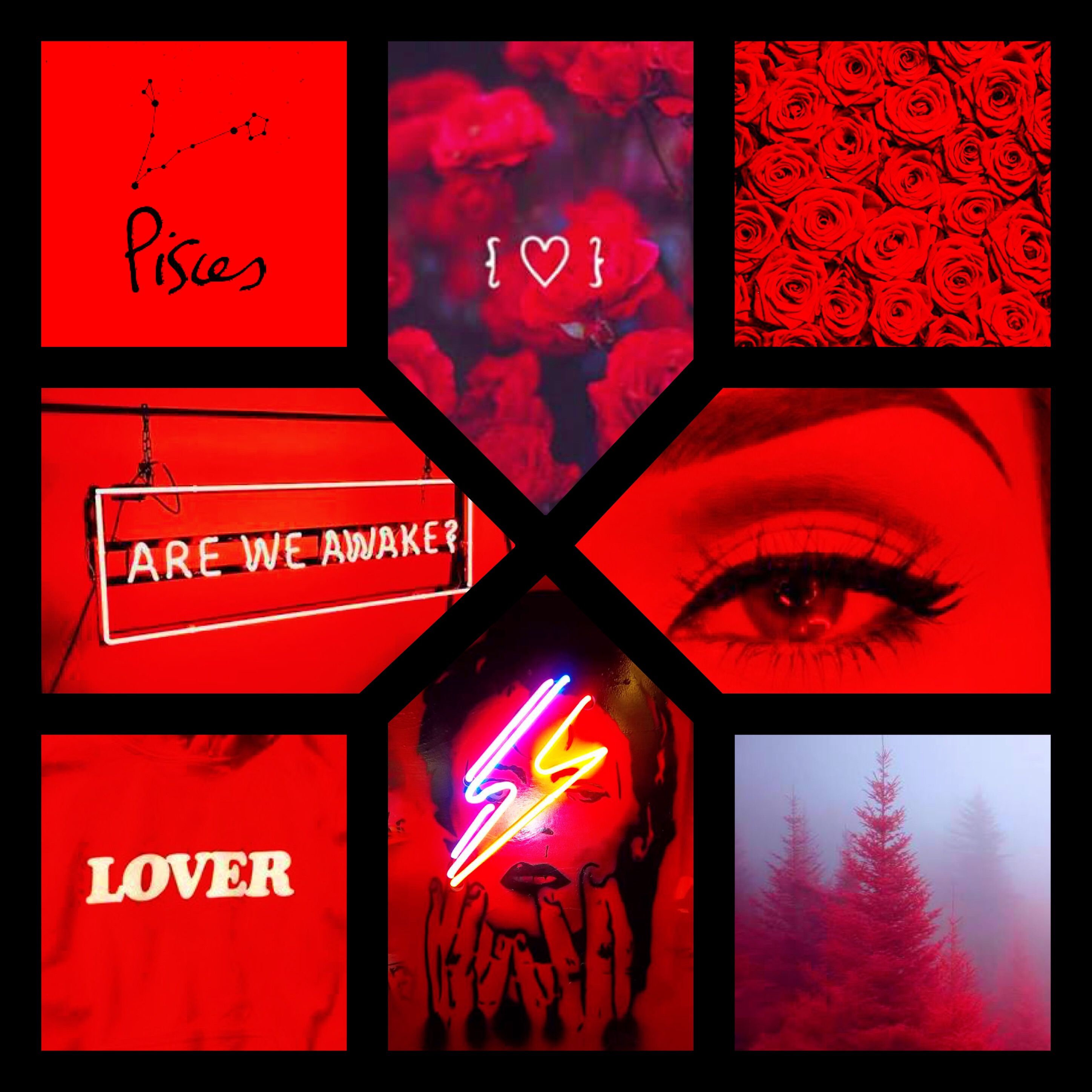aesthetic red pisces starsign picsart Image