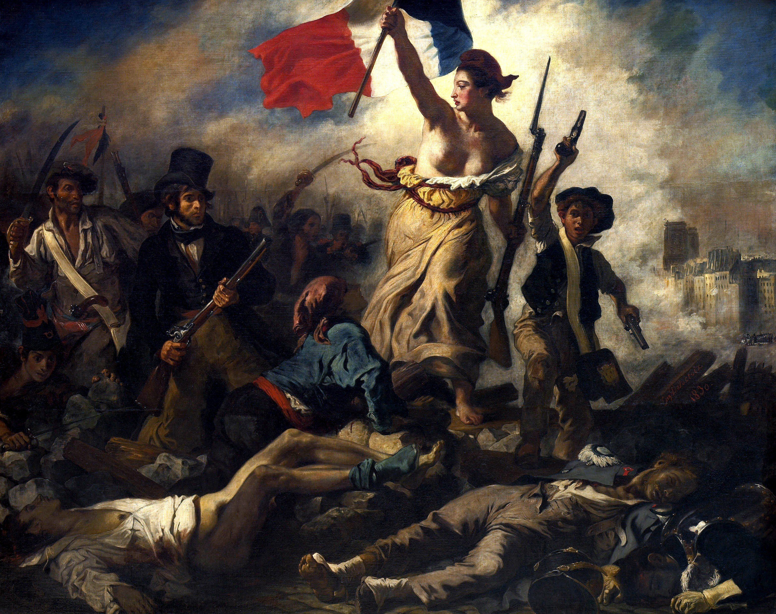 Delacroix, Painting, La Liberté guidant le peuple, Classic art HD Wallpaper / Desktop and Mobile Image & Photo
