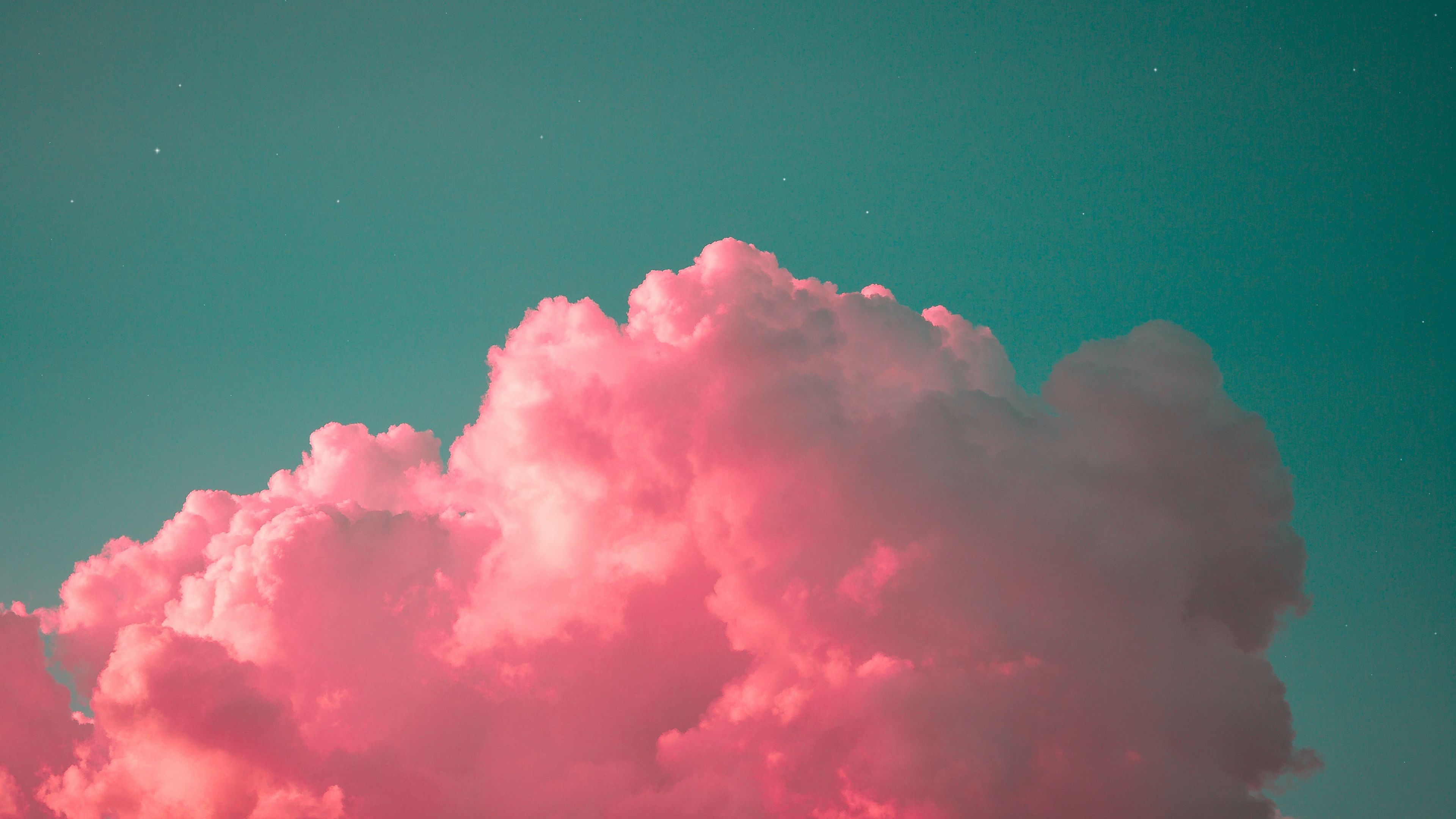 Pink Clouds In Blue Sky 4K HD Pink Wallpaper