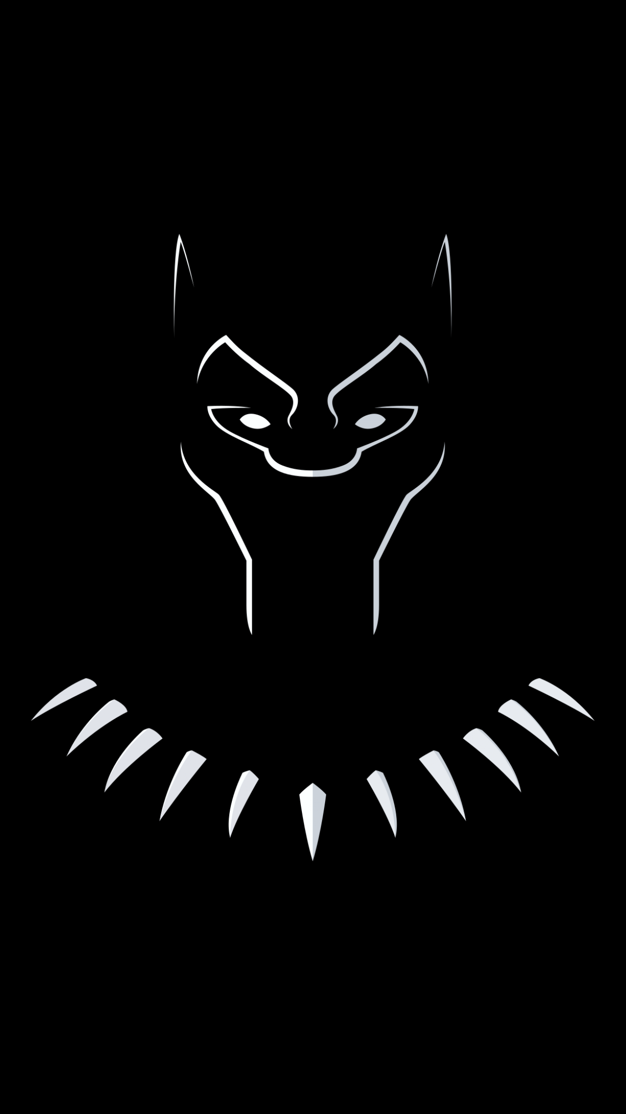 Black Panther Wallpaper 4K, Minimal Art, Black Background, Black Dark