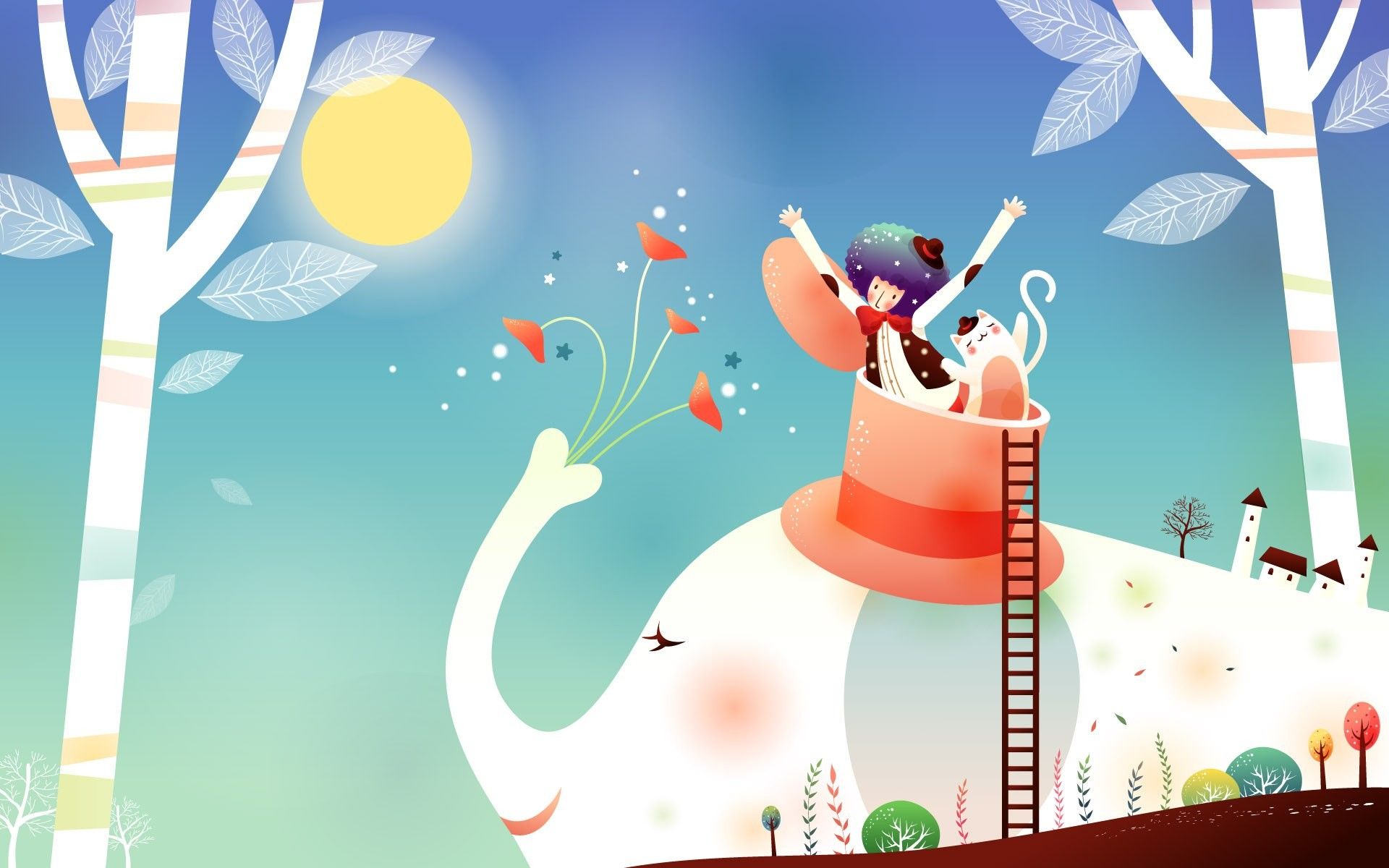 Elephant, desktop, cartoon, february, wallpaper, theme, sweetcrude, travel, themes