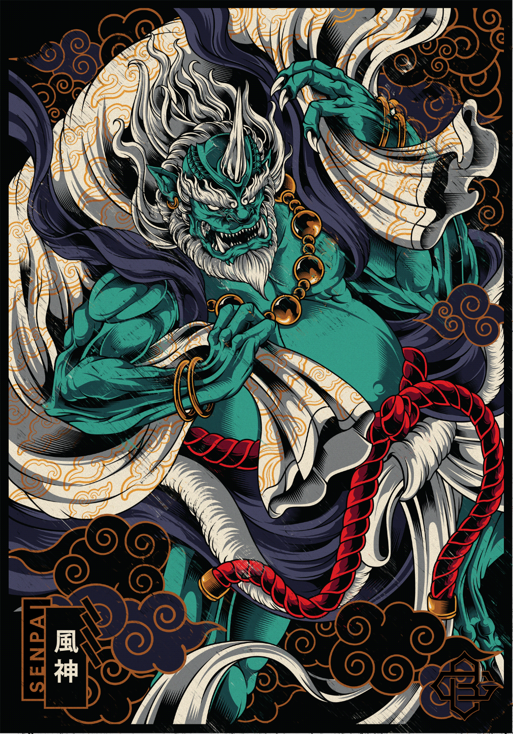 FUJIN. God Of The Wind. Japanese tattoo art, Japan tattoo design, Japanese art prints