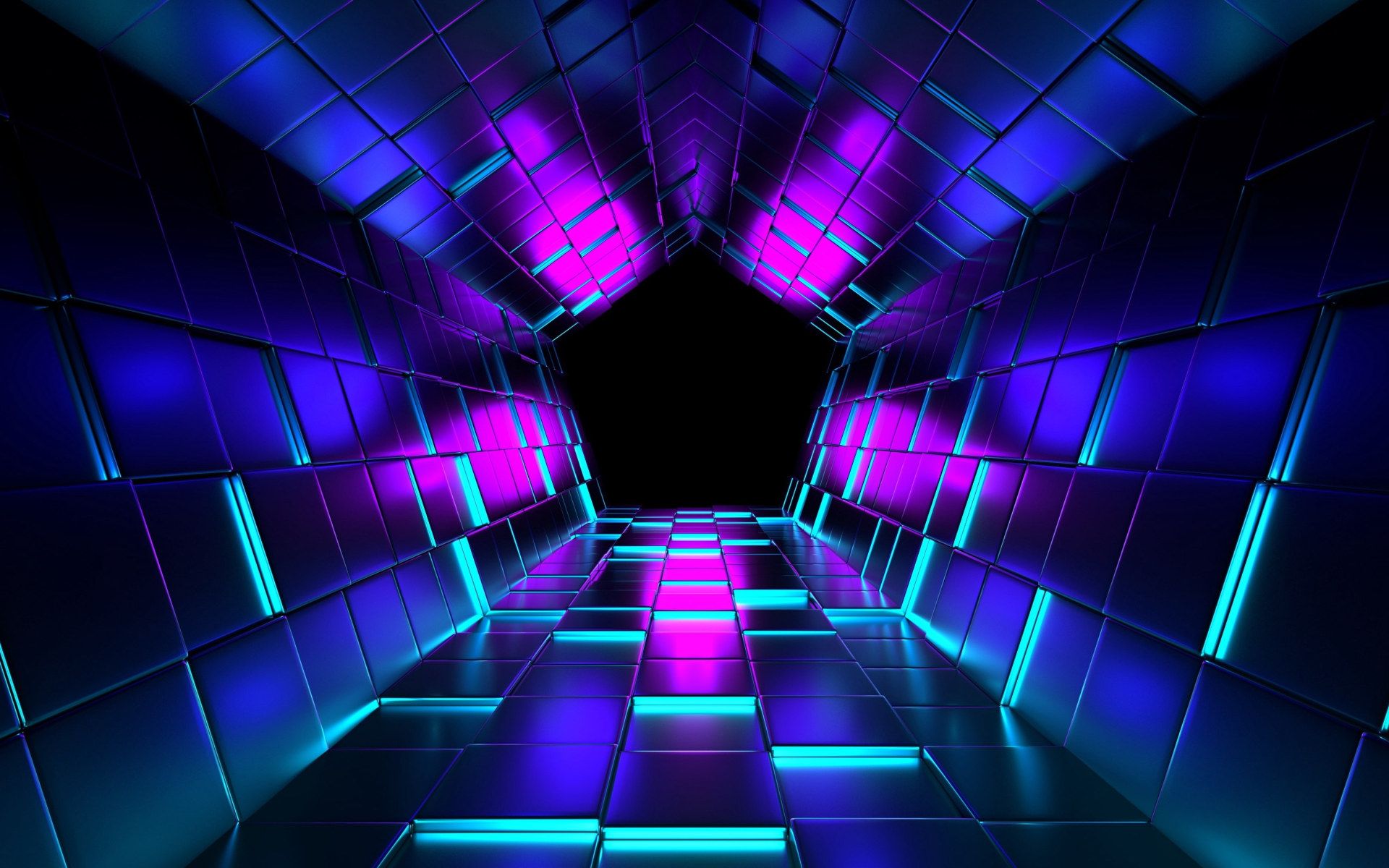 Technology wallpaper, shine, glow, abstract art, tunnel, pentagon, energy • Wallpaper For You HD Wallpaper For Desktop & Mobile