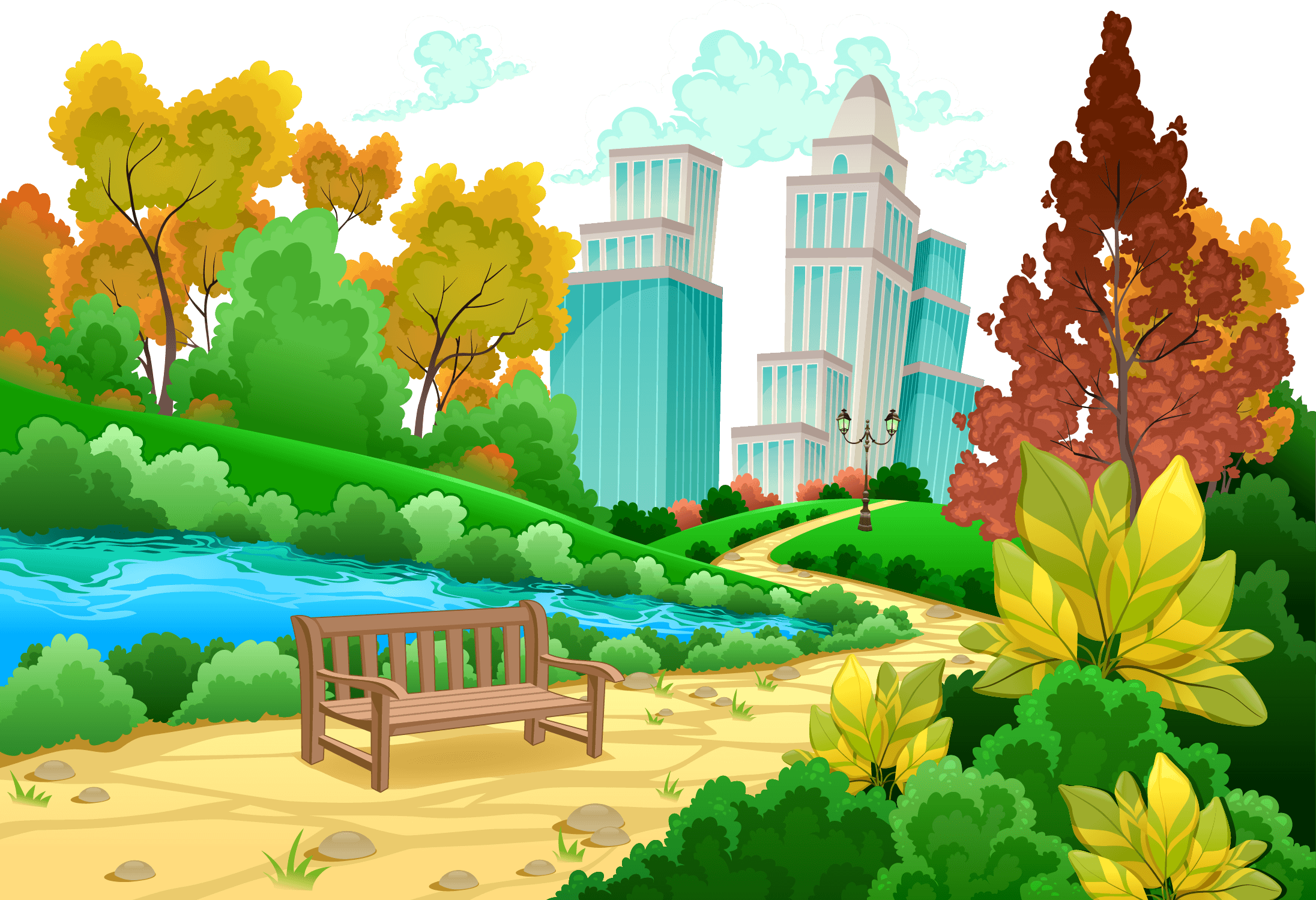 cartoon peaceful scenery