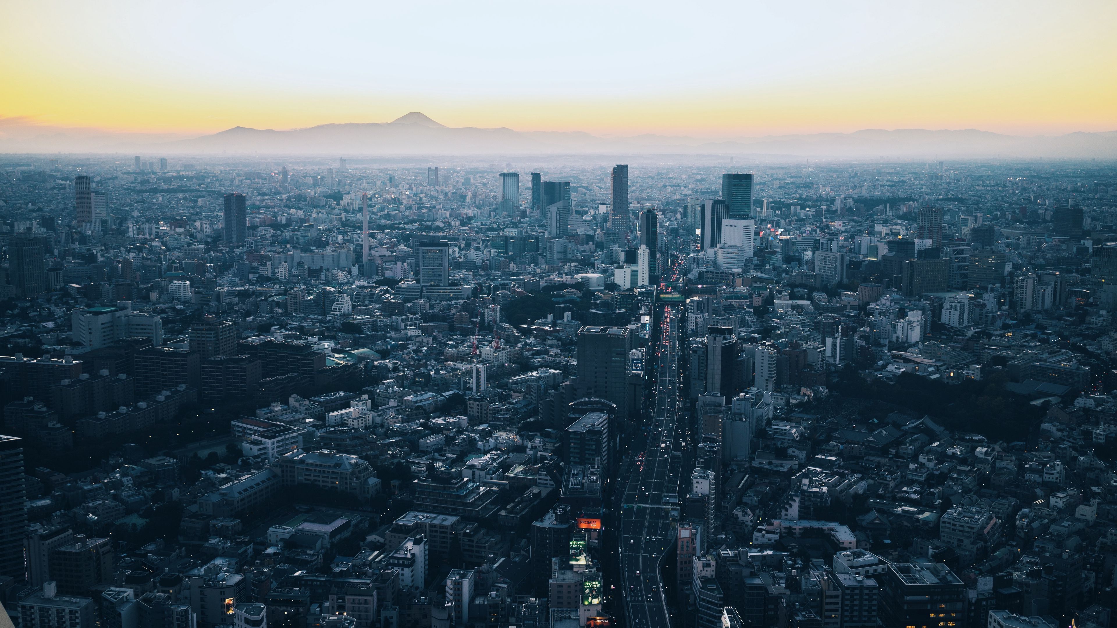 Download wallpaper 3840x2160 minato, japan, skyscrapers, city, view from above 4k uhd 16:9 HD background