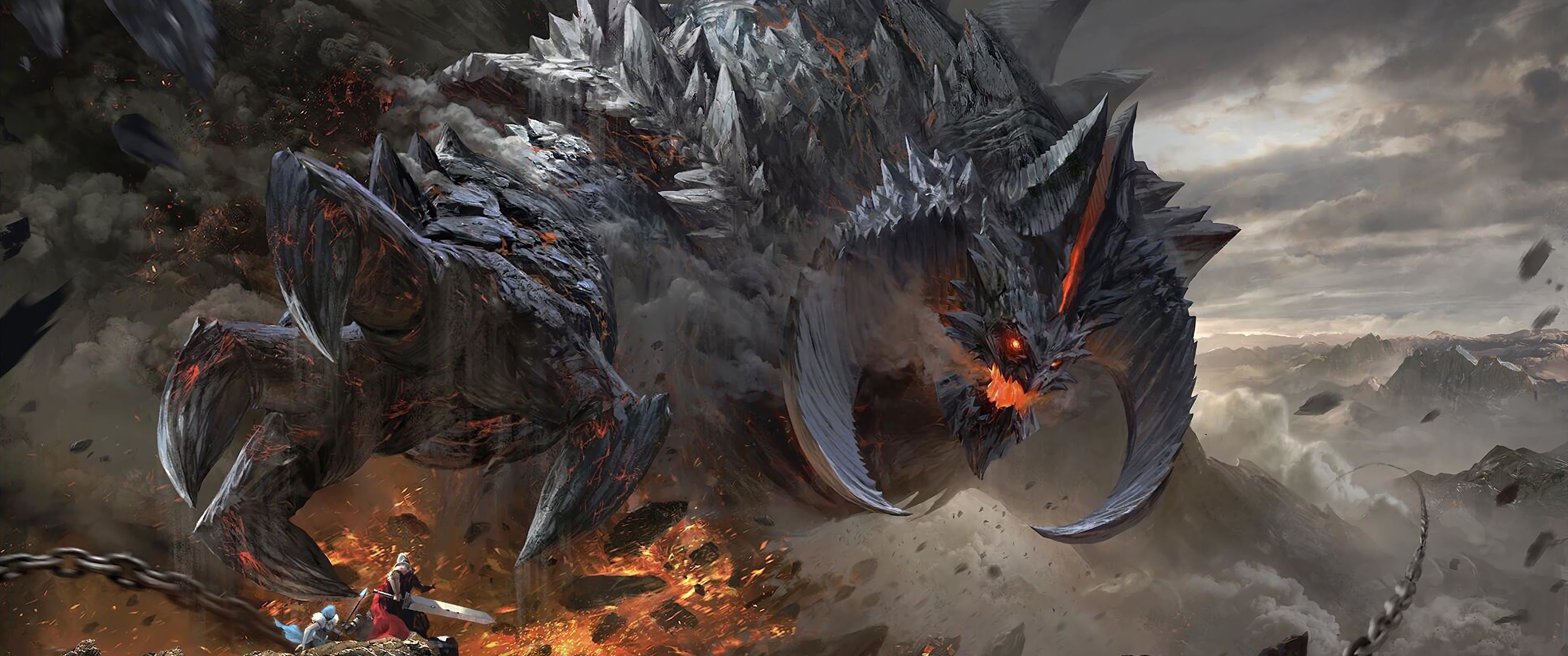 Fantasy Monster Epic Battle 4K Wallpaper