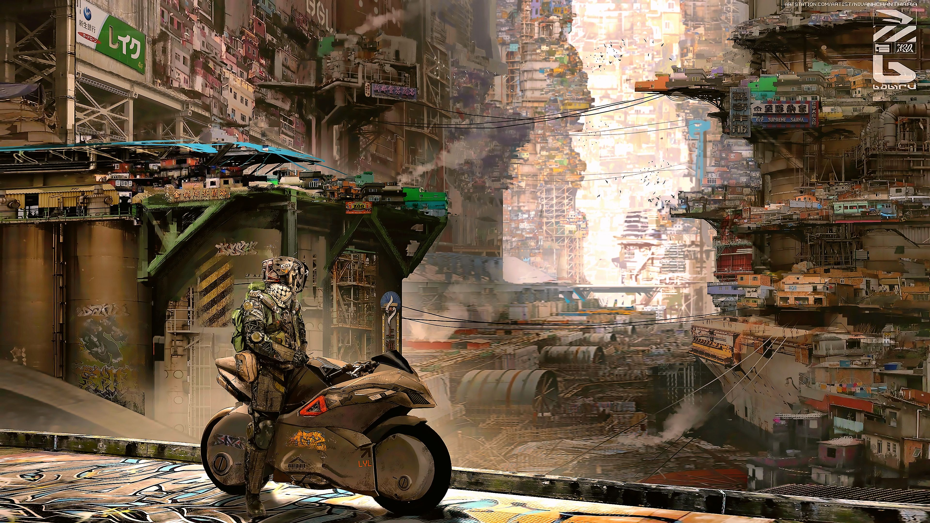 Cyberpunk City Desktop Background
