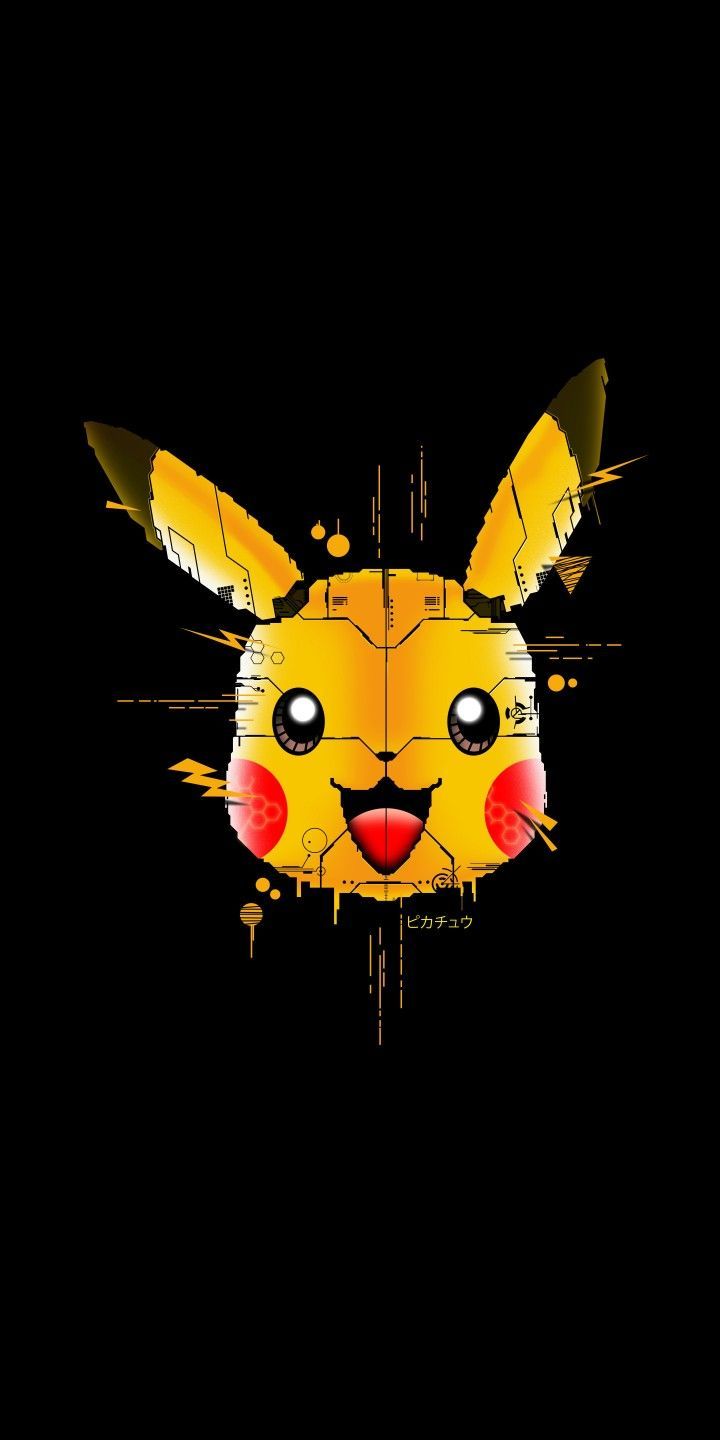 Pikachu. Dark Phone Wallpaper