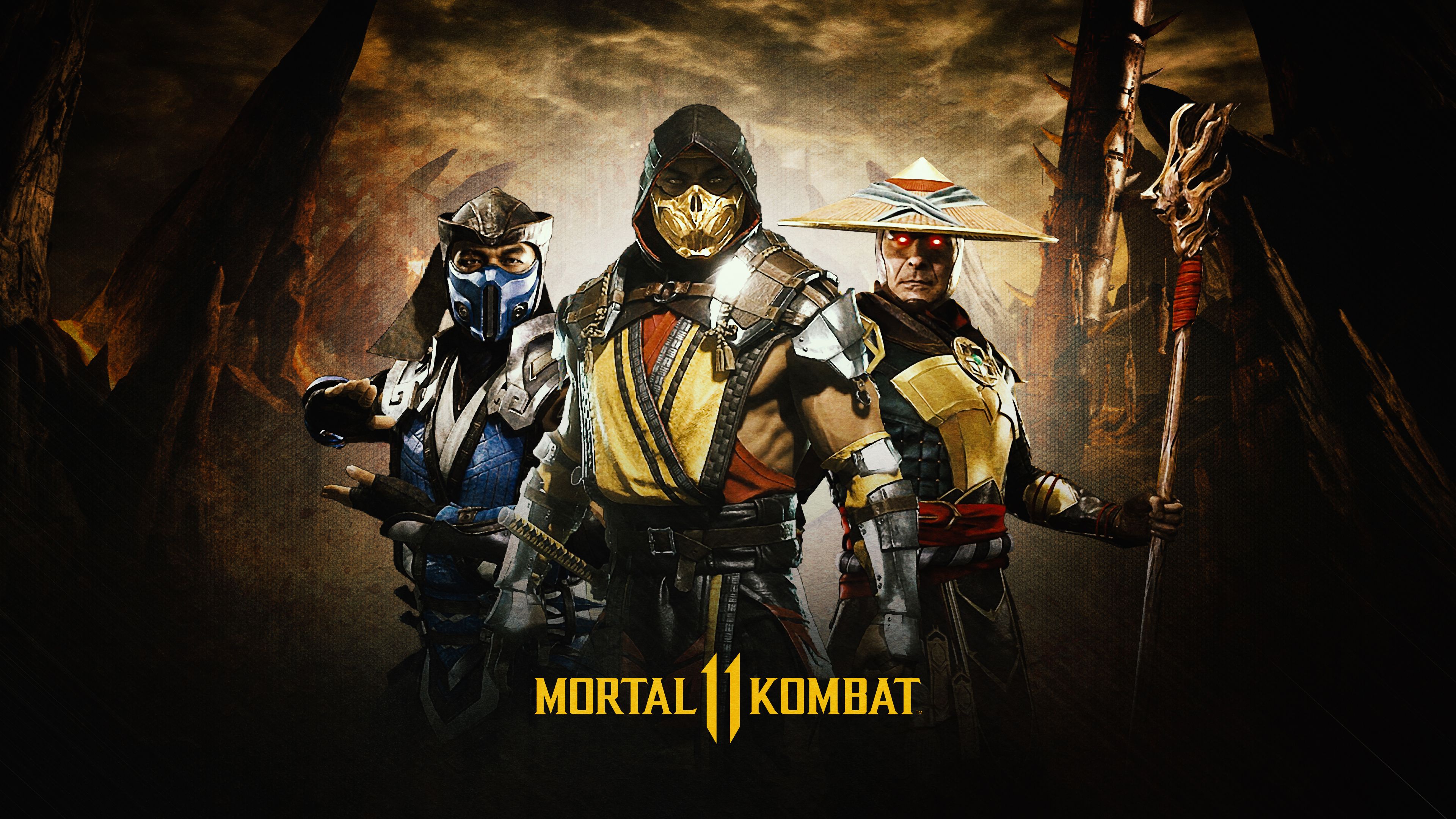 Sub Zero Raiden Scorpion 4K HD Mortal Kombat 11 Wallpaper
