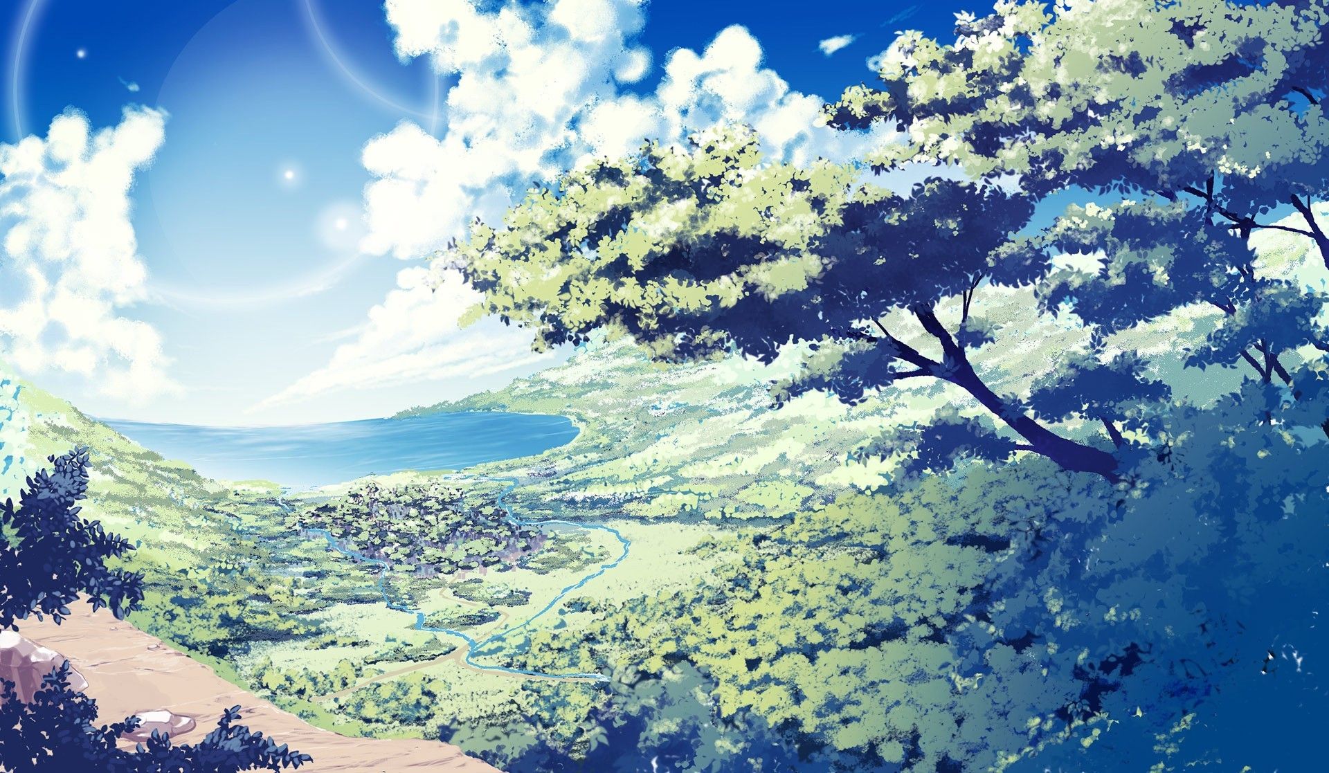 Summer Anime Nature Wallpaper