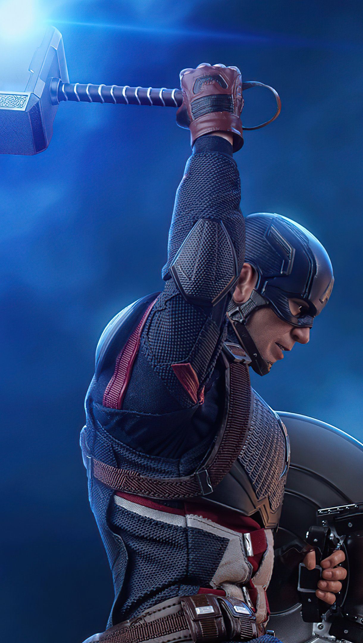 Captain America with Thor's Hammer Wallpaper 4k Ultra HD
