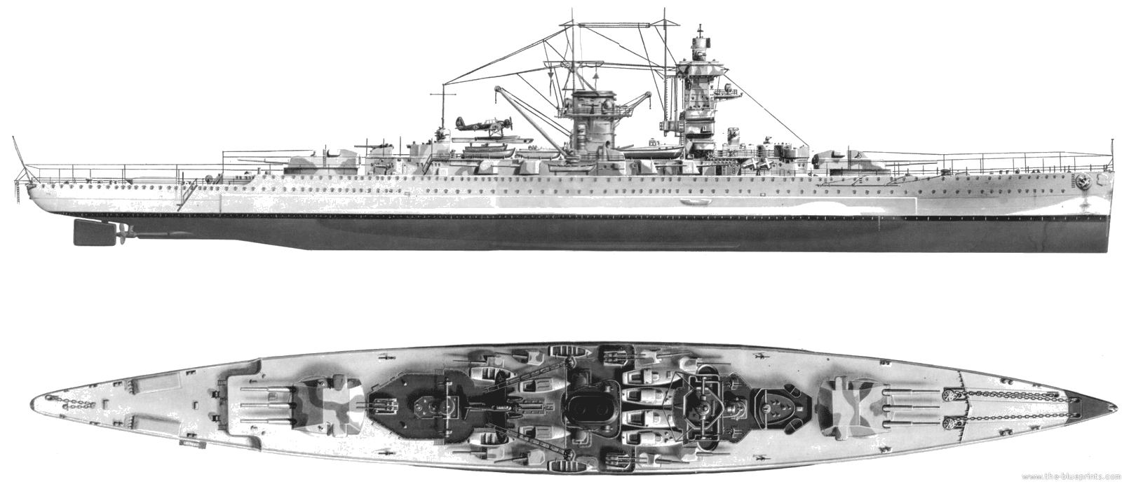 the Panzerschiff (pocket battleship) Admiral Graf Spee. Blueprints, Cruisers, Admiral