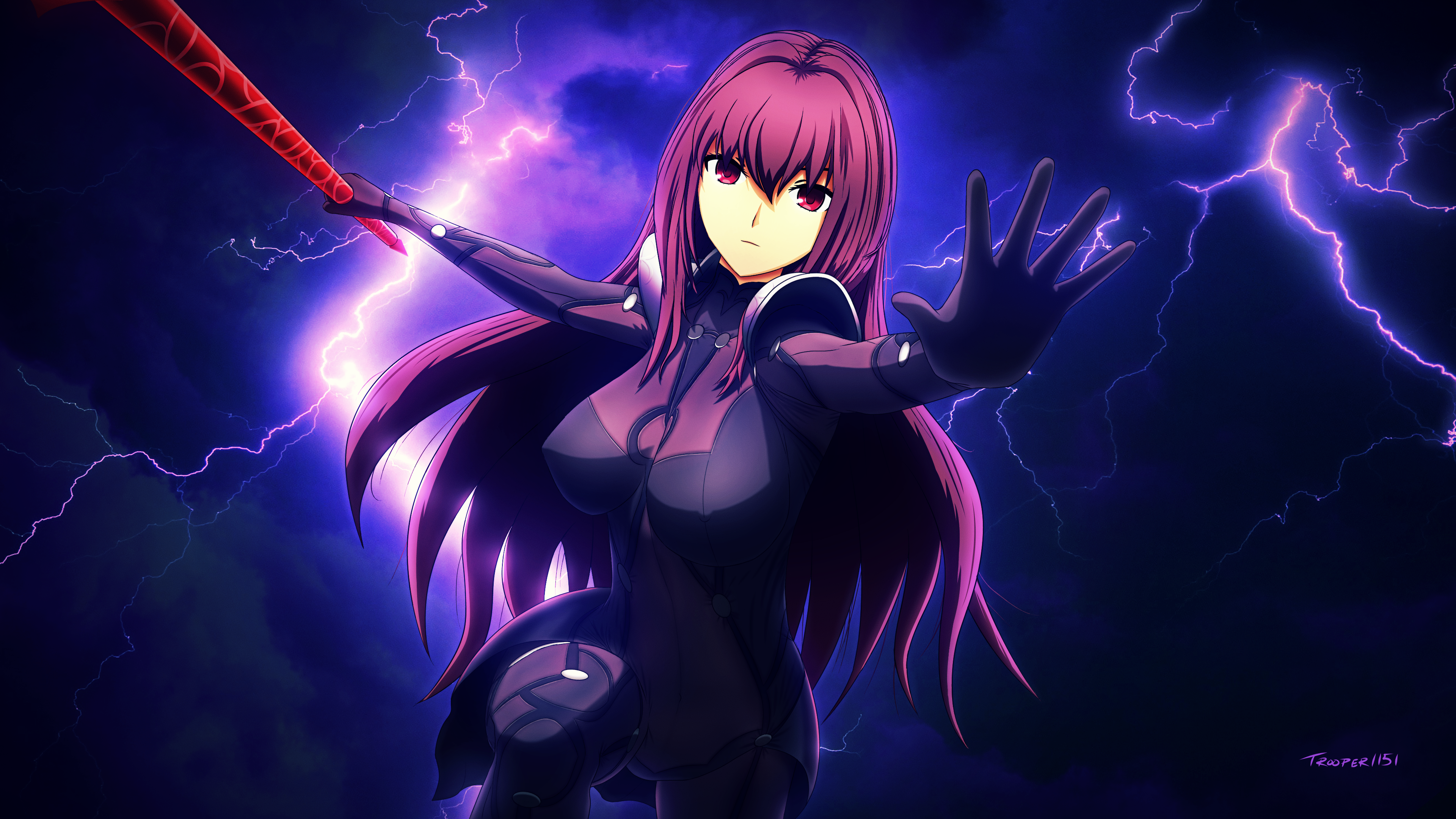 Scathach Wallpaper, Ufotable Esque Style, 3840x2160