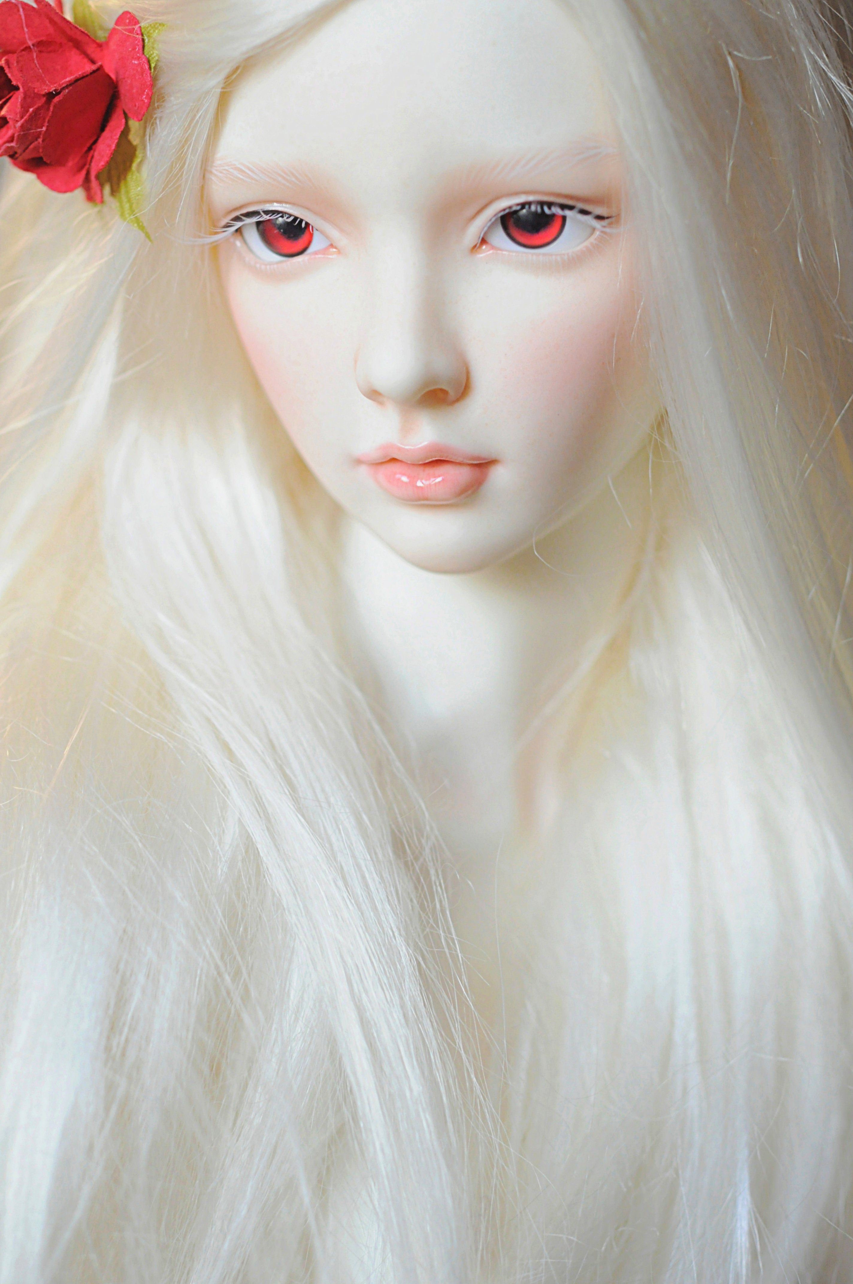 Doll baby toys girl beautiful long hair red eyes rose blonde cute wallpaperx4288. Rose blonde, Beautiful long hair, Long hair styles