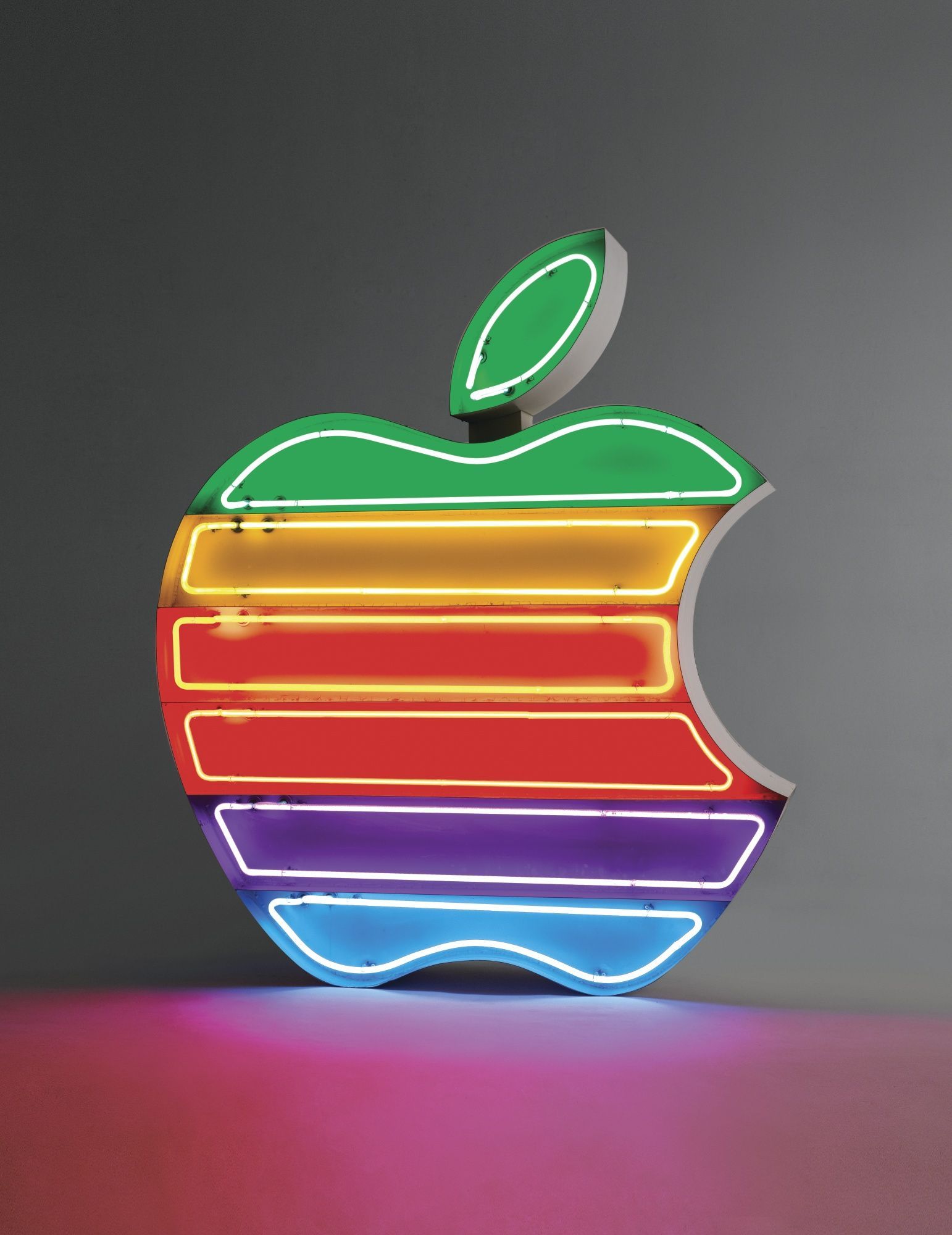 Apple Inc. Lot. Sotheby's. Neon signs, Apple rainbow, Apple inc