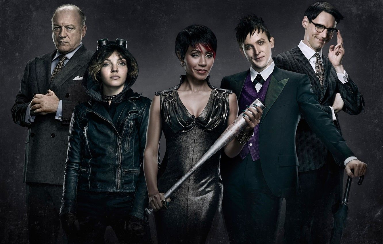 Wallpaper Selina Kyle, Gotham, 2014, Gotham, Fish Mooney, The good, Jada Pinkett Smith, The beginning, Oswald Cobblepot, The evil, Camren Bicondova, Robin Lord Taylor image for desktop, section фильмы