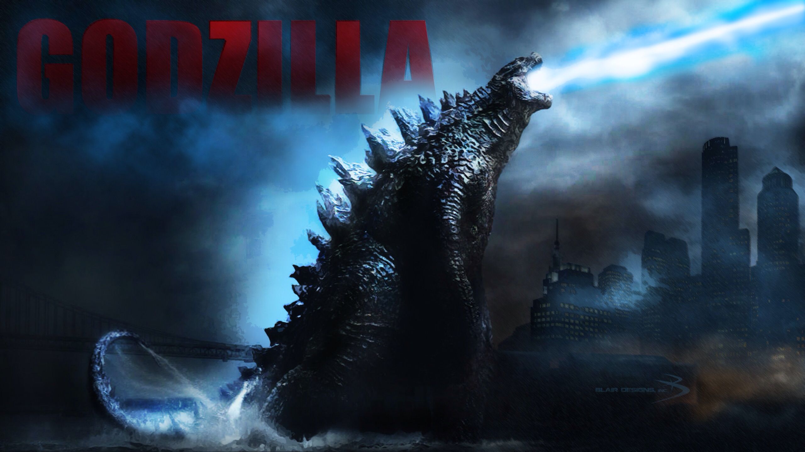 Godzilla: Atomic Breath Digital Illustration Photohop CC. Godzilla, Kaiju, Digital illustration