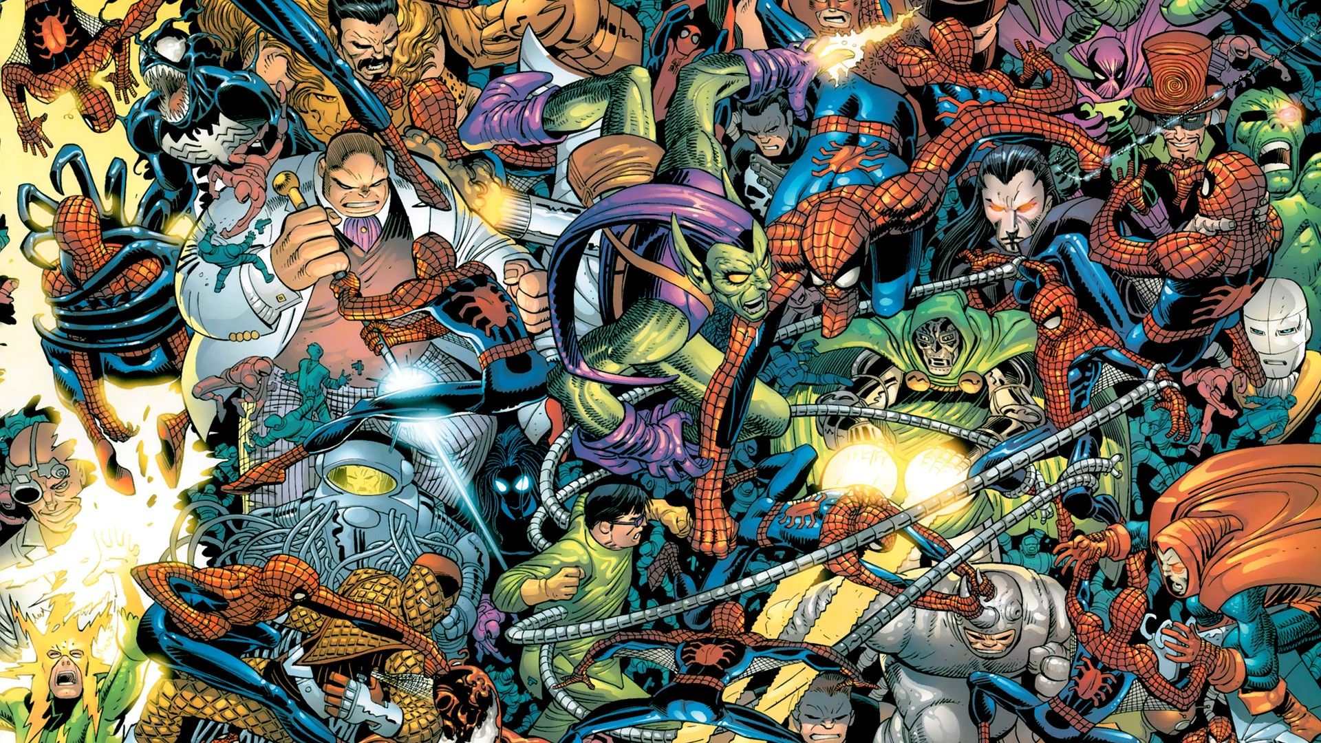 comics, Spider Man, Kingpin, Rhino (character), Green Goblin, Dr. Octopus, Shocker Wallpaper HD / Desktop and Mobile Background